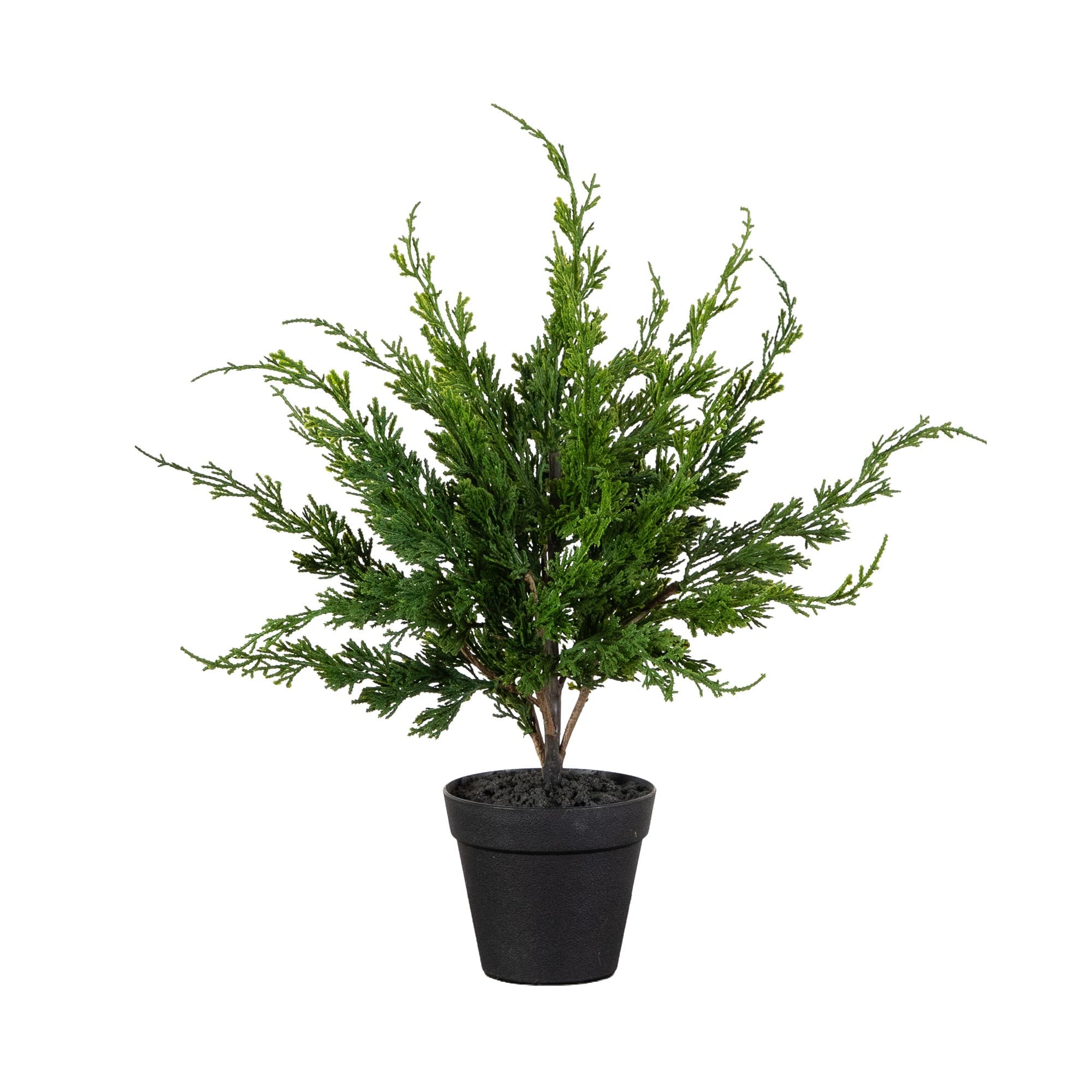 Nearly Natural 20" Artificial Real Touch Potted Winter Cypress Christmas Tree