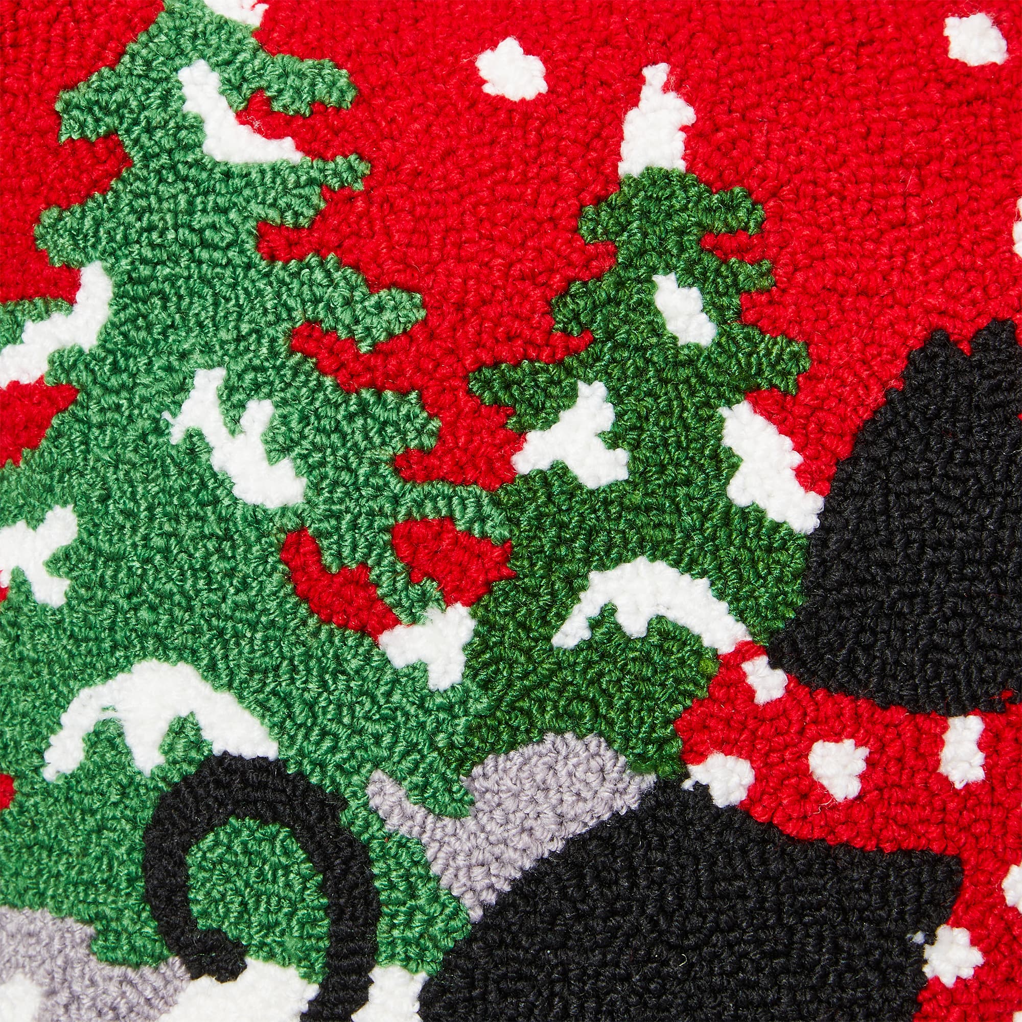 Glitzhome® Hooked Christmas Dog & Cat Throw Pillow Set