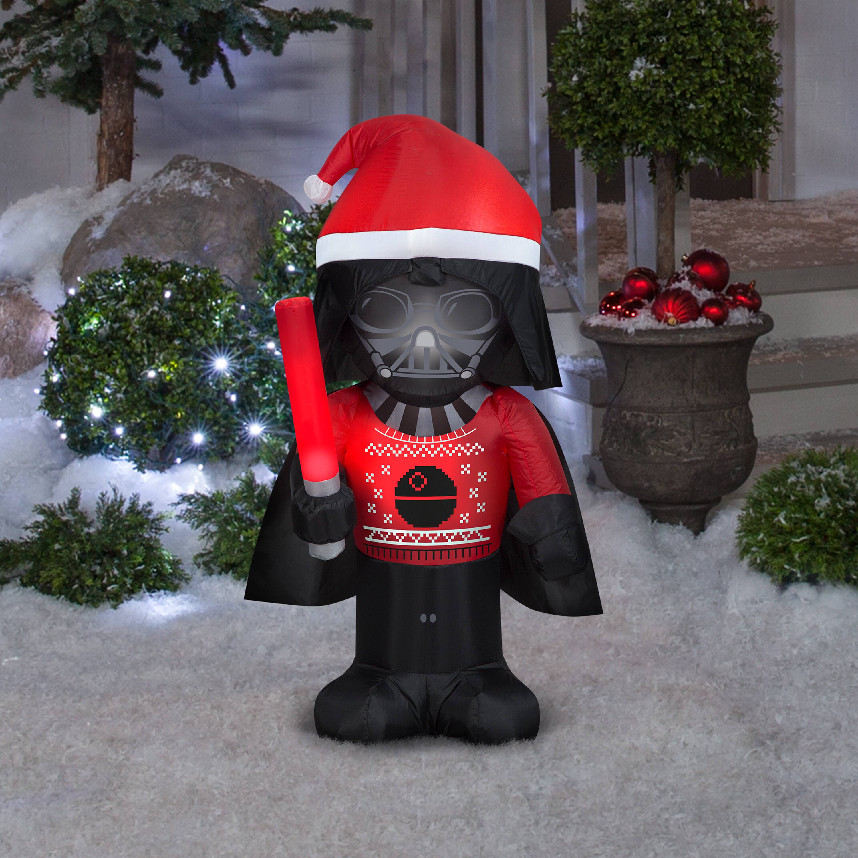 3.5ft. Airblown® Inflatable Christmas Darth Vader in Ugly Christmas Sweater