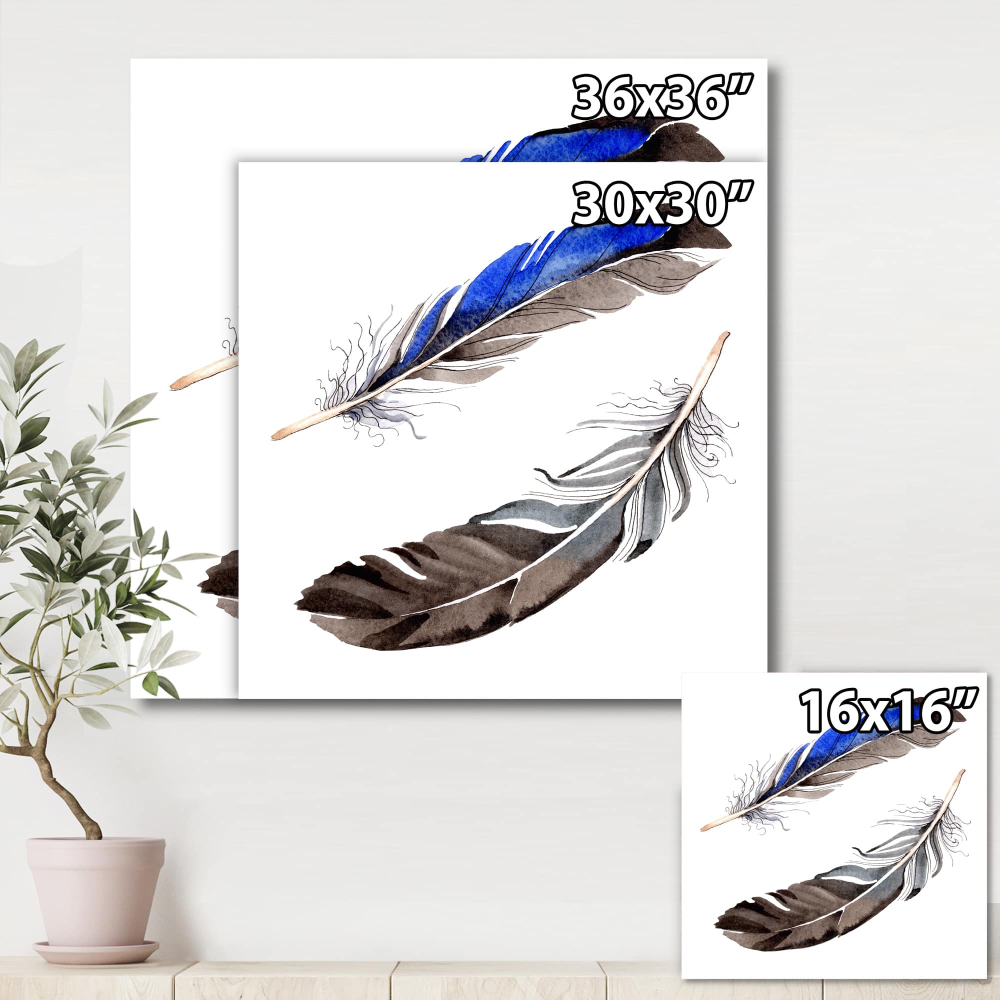 Designart - Colourful Boho Feathers III