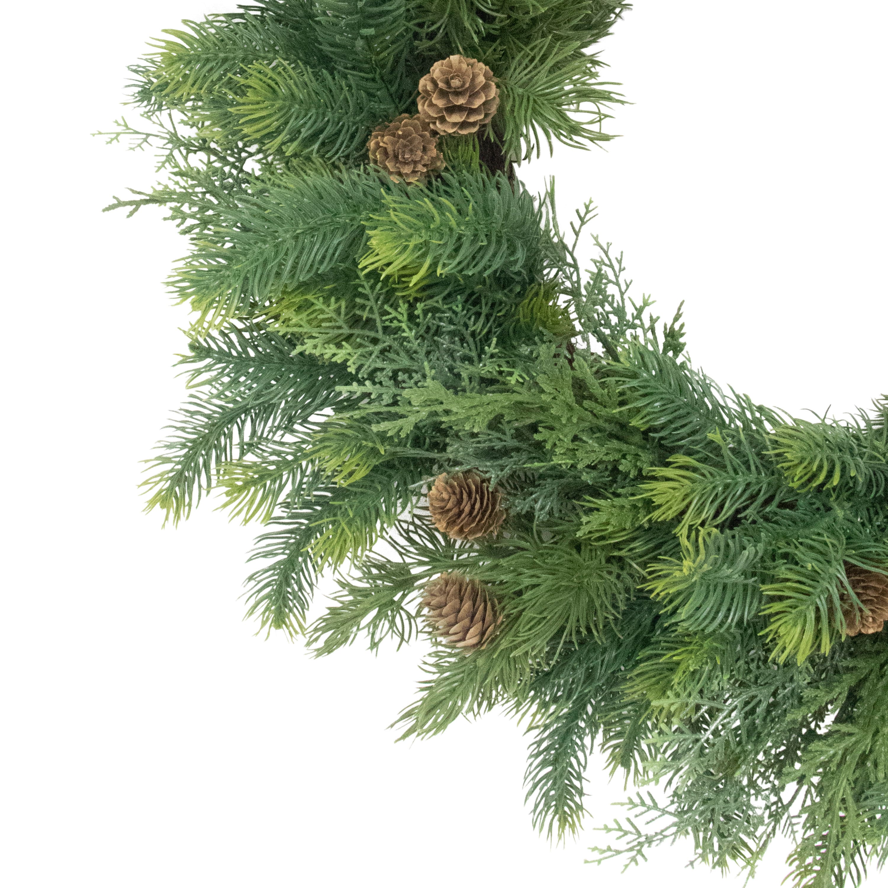 24" Soft Tipped Pinecones Adorned Artificial Christmas Wreath