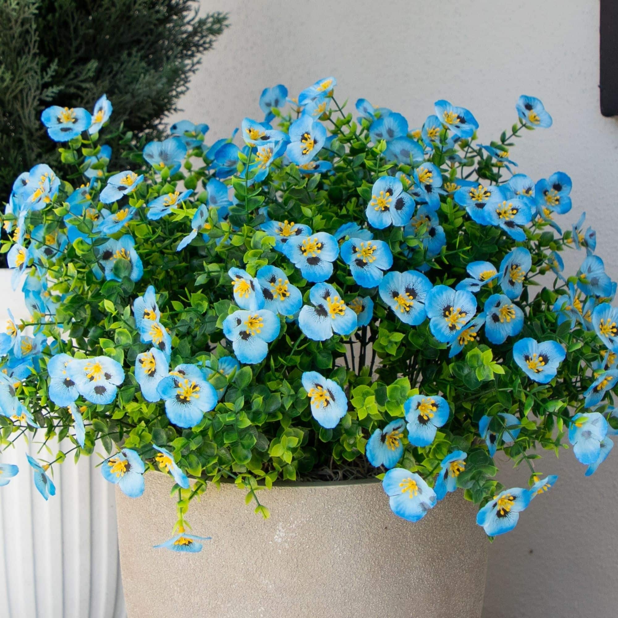 13" UV Resistant Artificial Pansy Bushes
