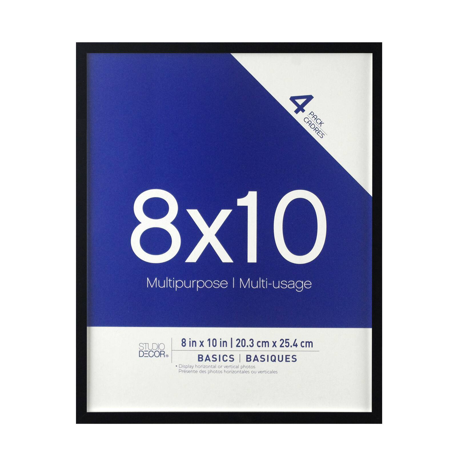 12 Packs: 4 ct. (48 total) Multipurpose 8" x 10" Black Wall Frames, Basics by Studio Décor®