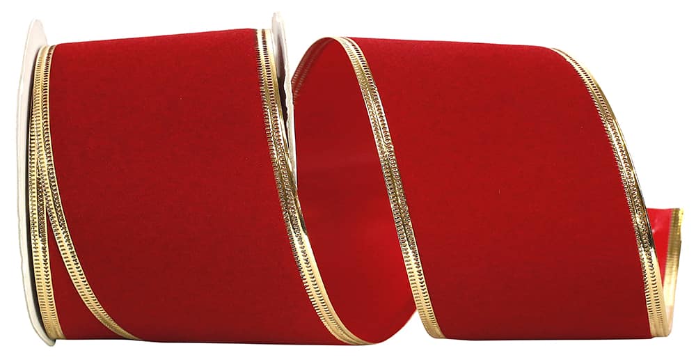 JAM Paper Holiday Red Velvet Wired Ribbon