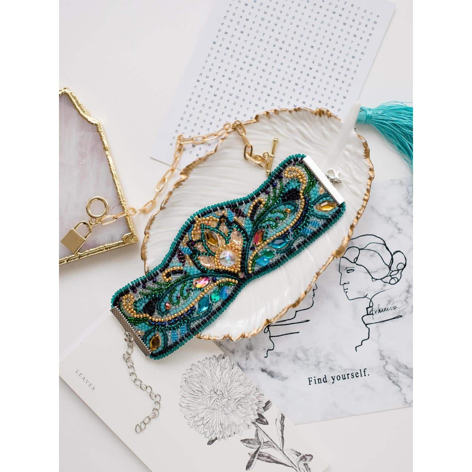 Abris Art Viridian Bracelet Bead Embroidery Decoration Kit