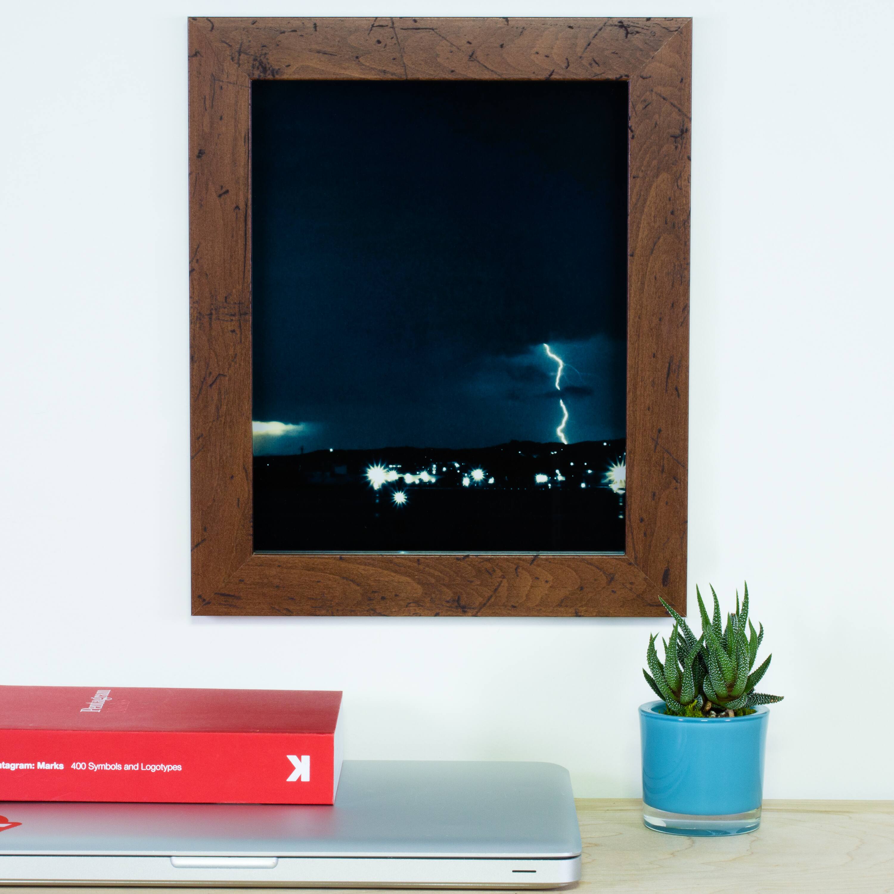 2 Pack Craig Frames Bauhaus 125 Dark Walnut Picture Frame