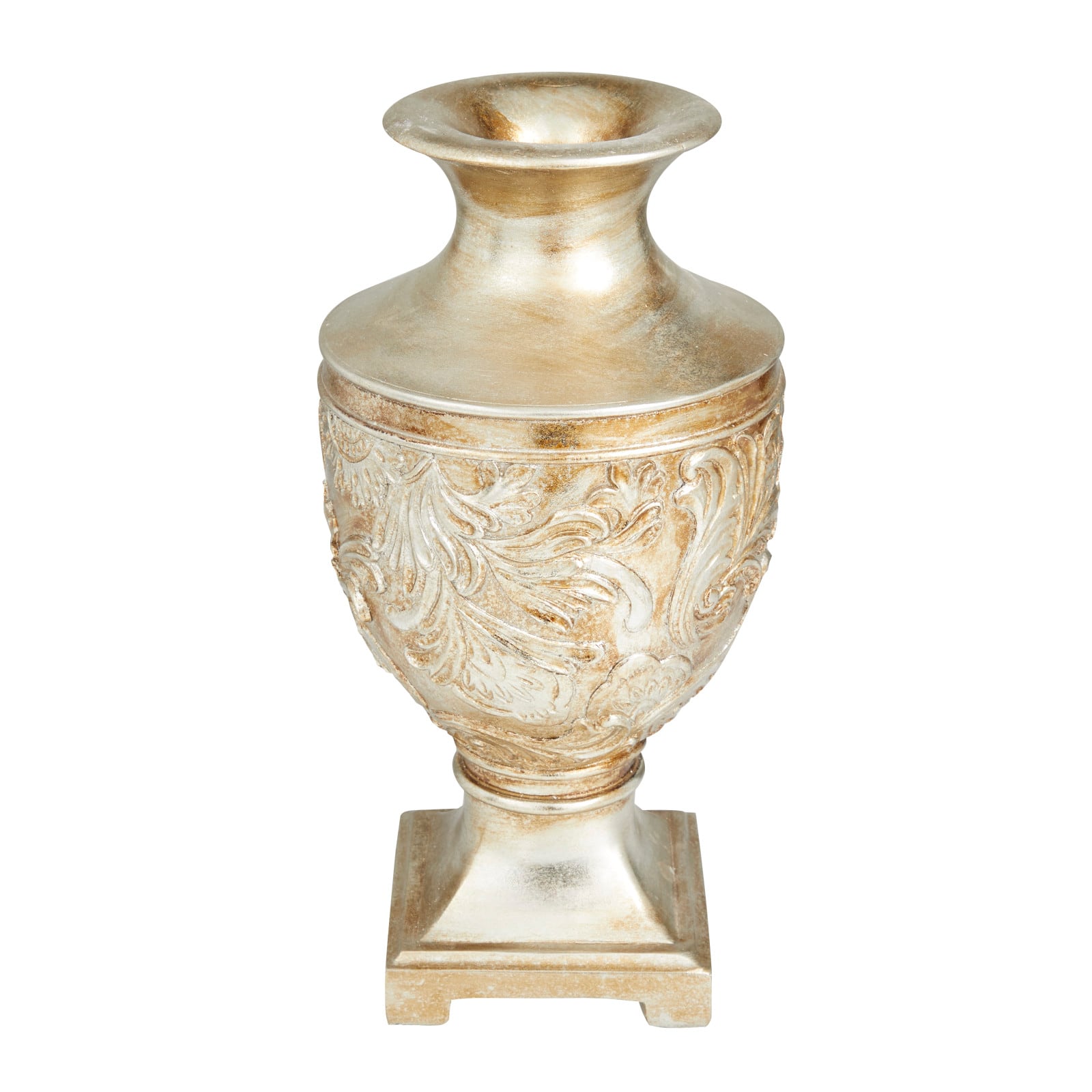 Gold Polystone Traditional Vase, 7" x 7" x 7"