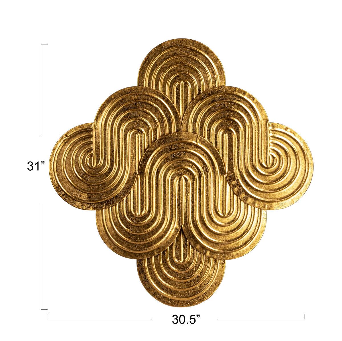 Hello Honey® 31.25" Gold Decorative Waves Metal Wall Art