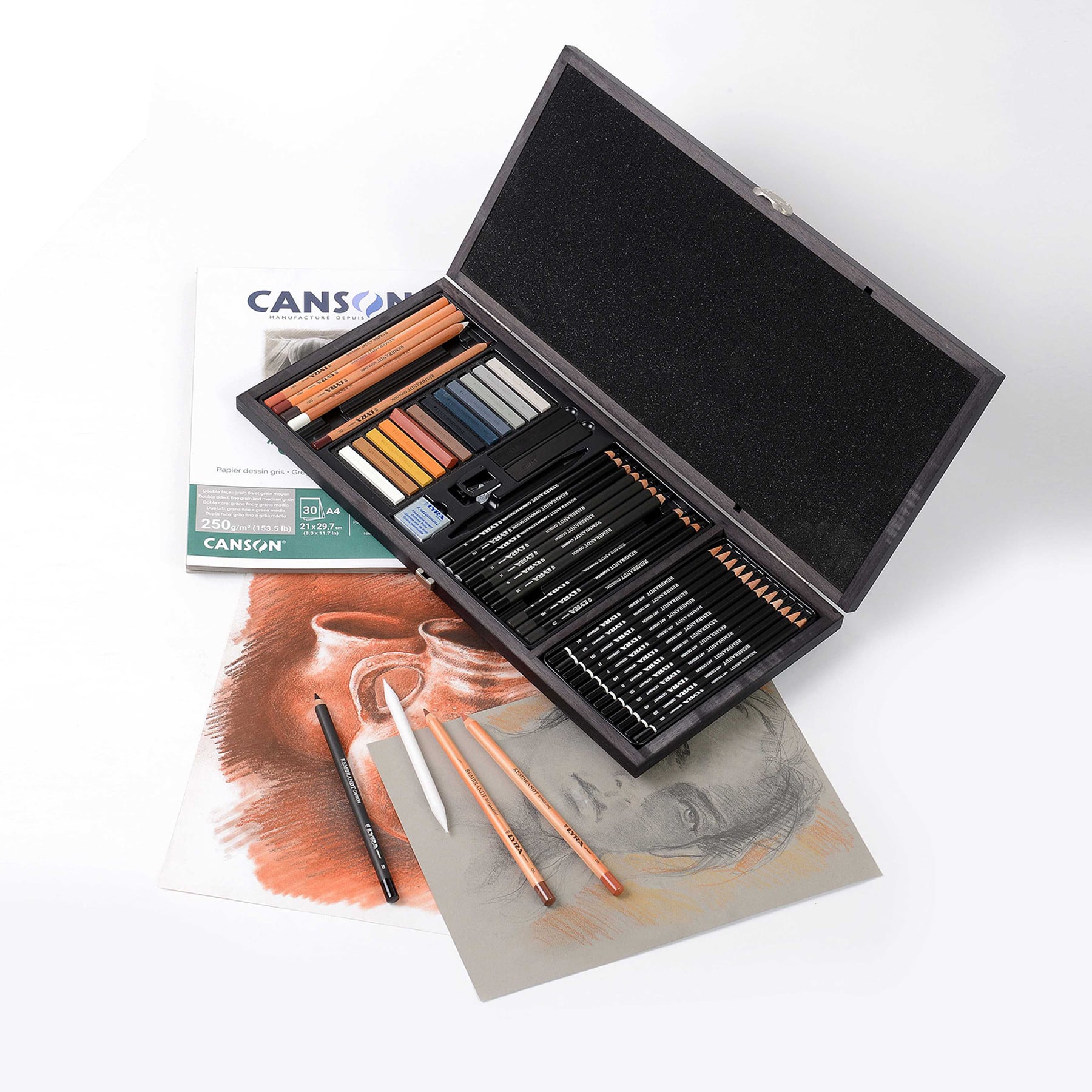 Lyra Artist Pencils & Pastels Art Specials Drawing Box with Wooden Case Set