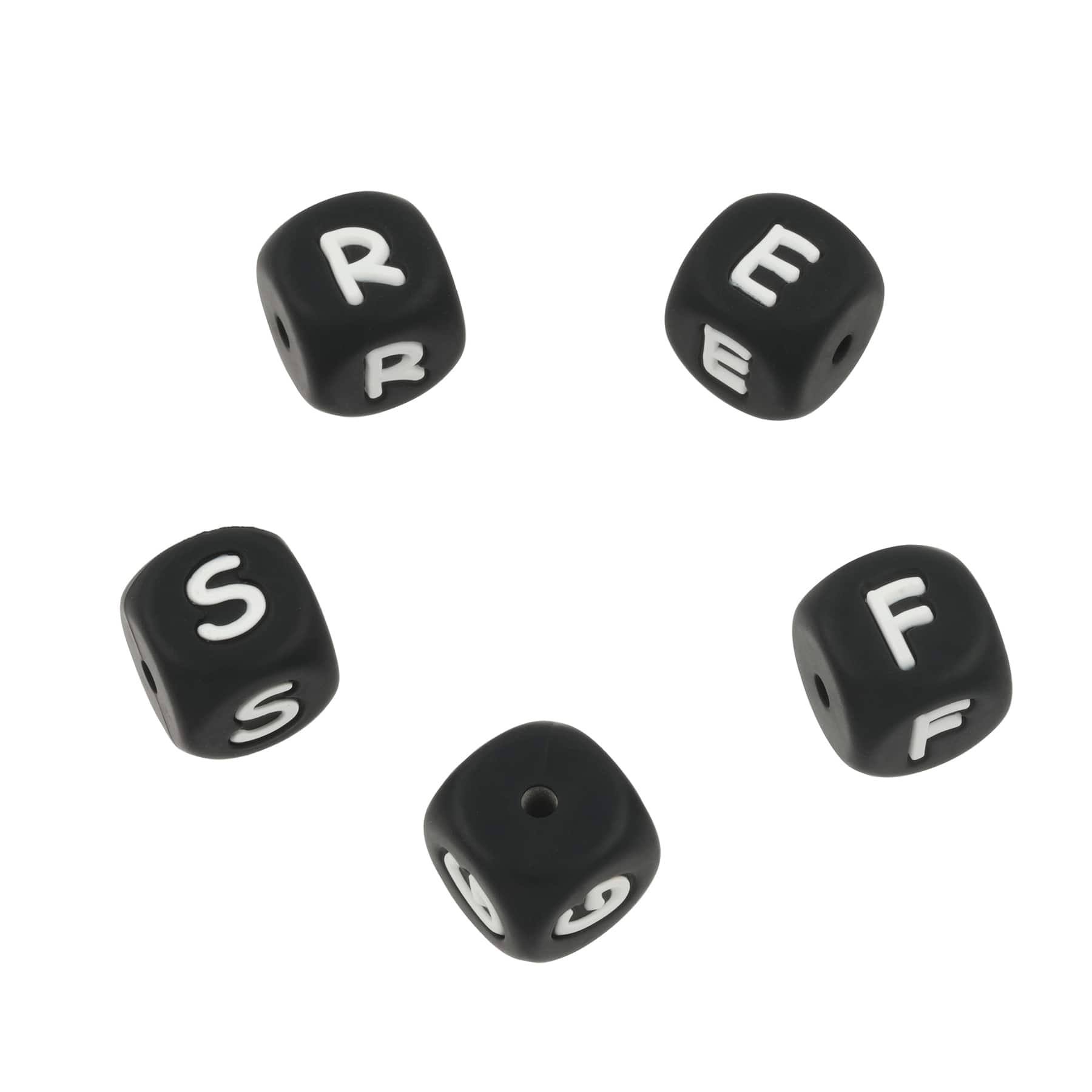 11.5mm Alphabet Cube Silicone Beads by Bead Landing