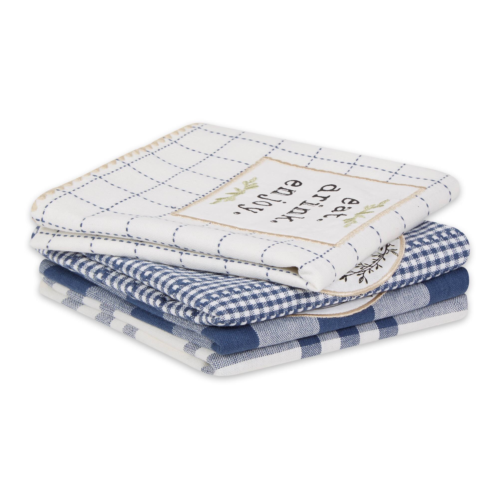 French Blue  Farm To Table Embellished Dishtowel (Set of 4)