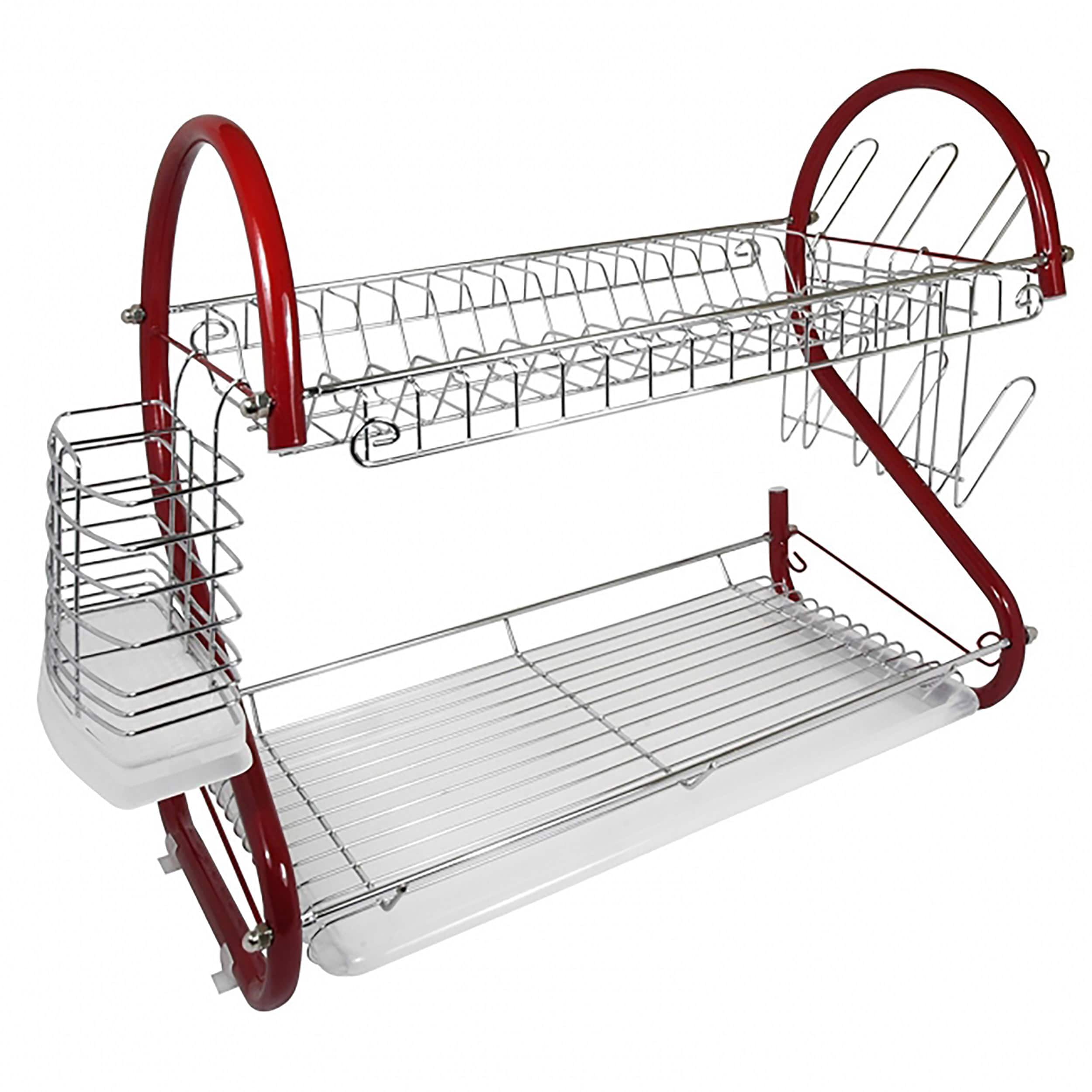 Better Chef Red 2-Tier 16" Chrome Plated Dish Rack