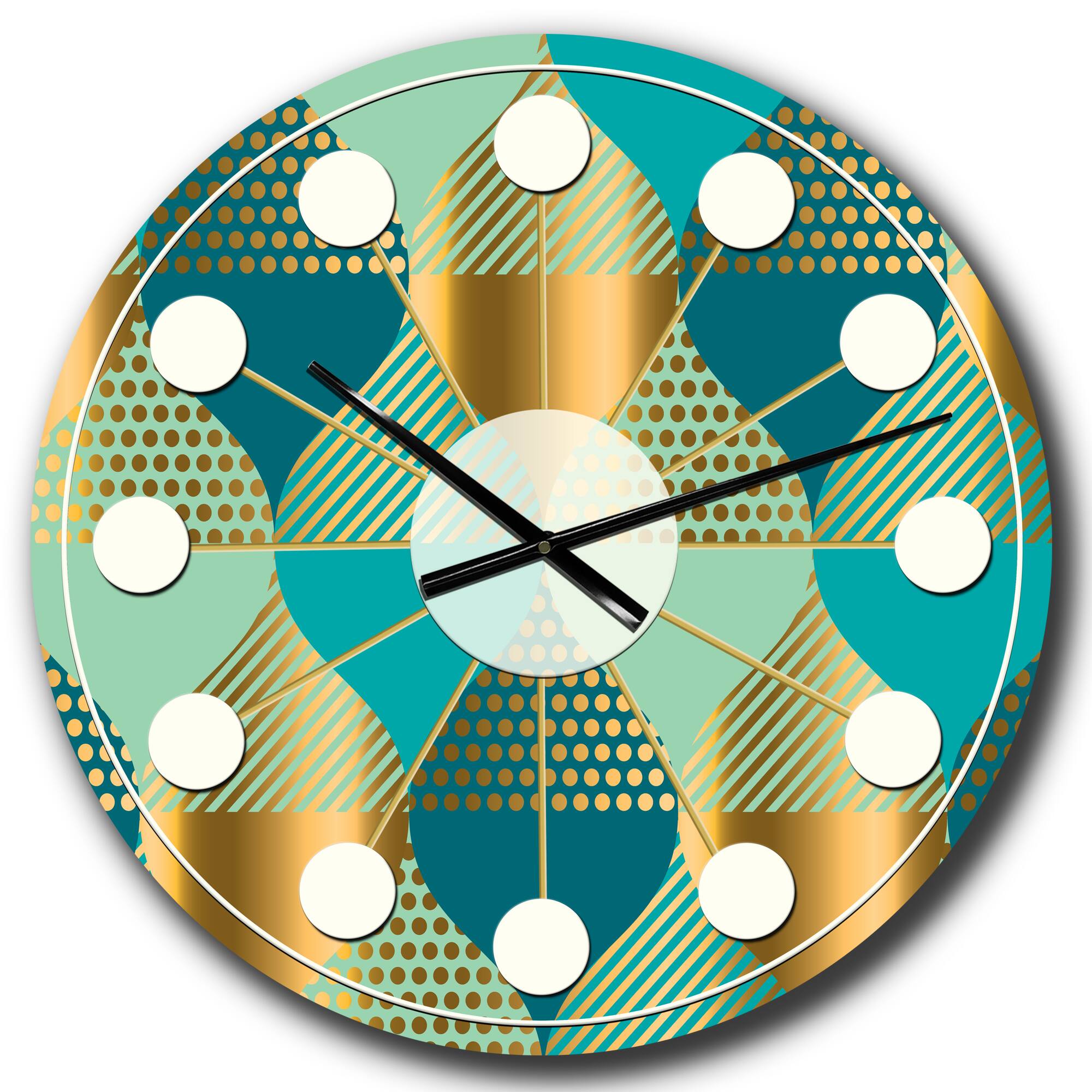 Designart 'Luxury Retro Drops Ii Mid-Century Modern Wall Clock