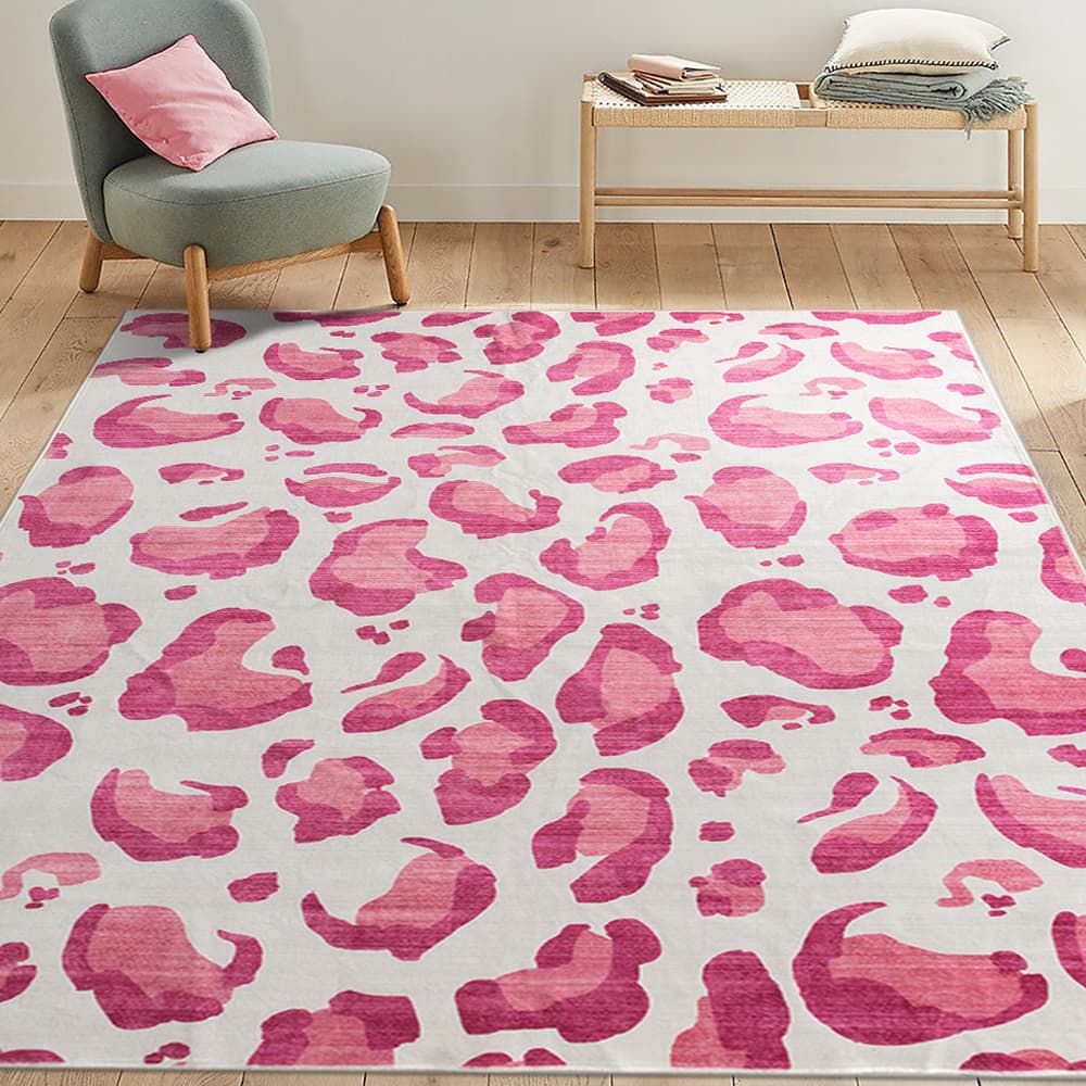 Pink Leopard Washable Rug by Ashland®