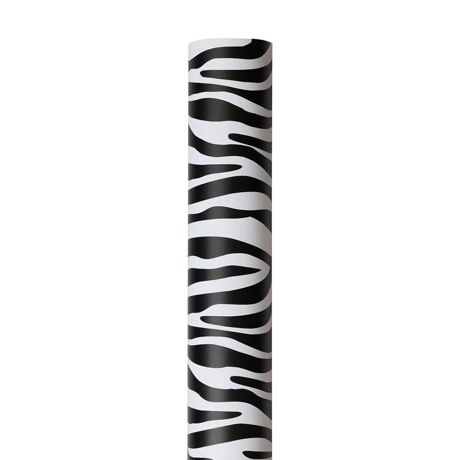 JAM Paper Safari Black & White Zebra Gift Wrap, 2ct.