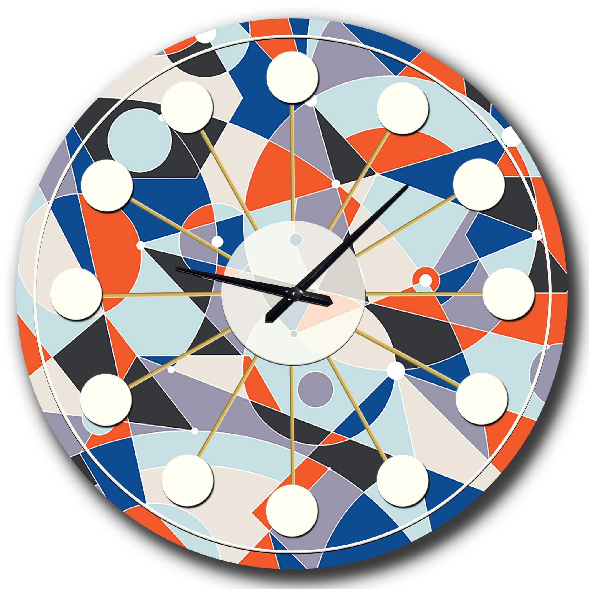 Designart 'Retro Geometric Grid Iv Mid-Century Modern Wall Clock