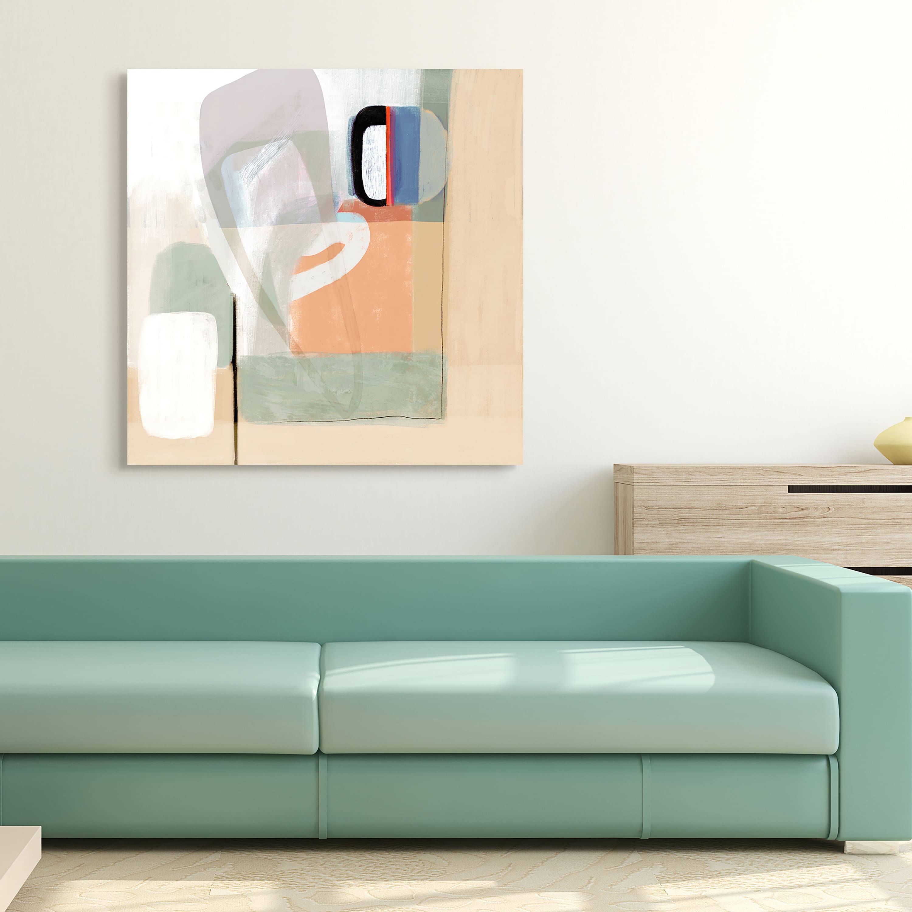 Empire Art Direct 38" x 38" Multiform I Free Floating Reverse Tempered Glass Wall Art