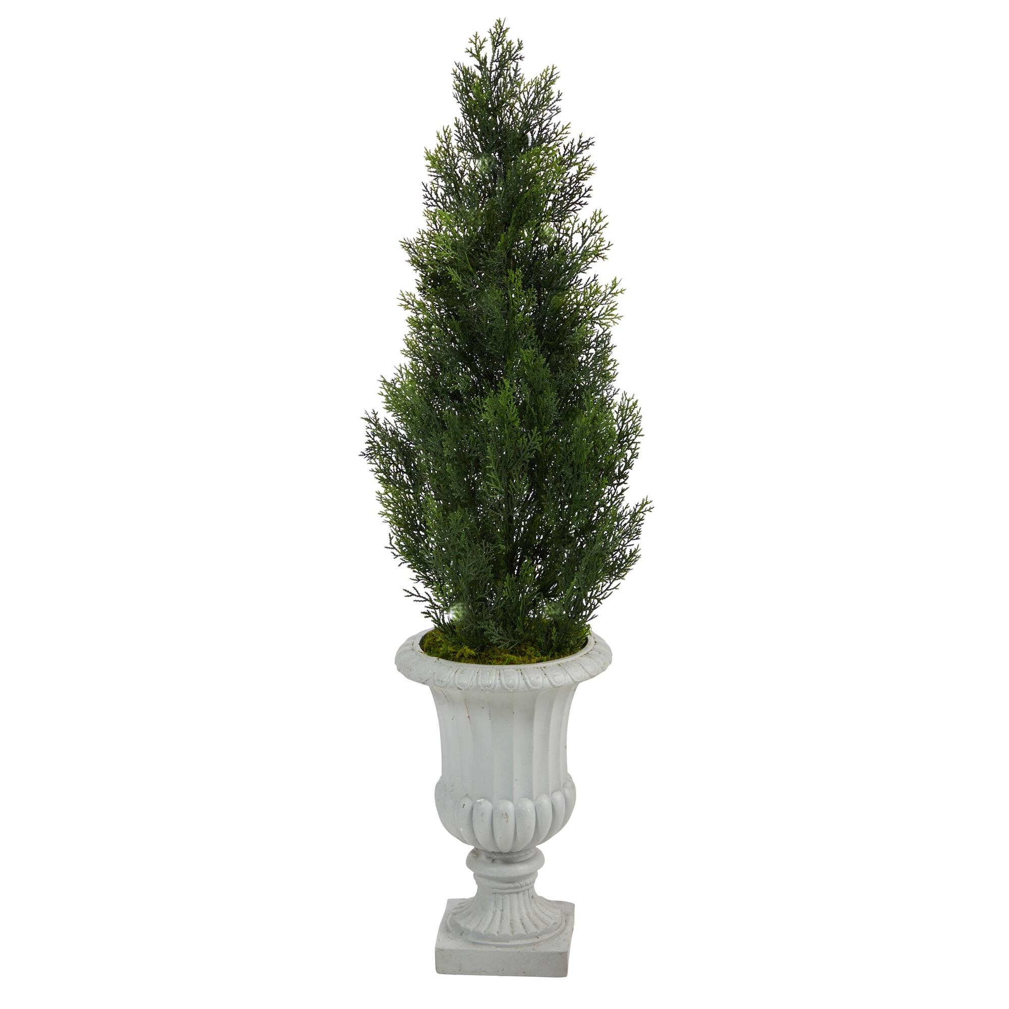 4ft. UV Resistant Mini Cedar Artificial Pine Tree in Decorative Urn