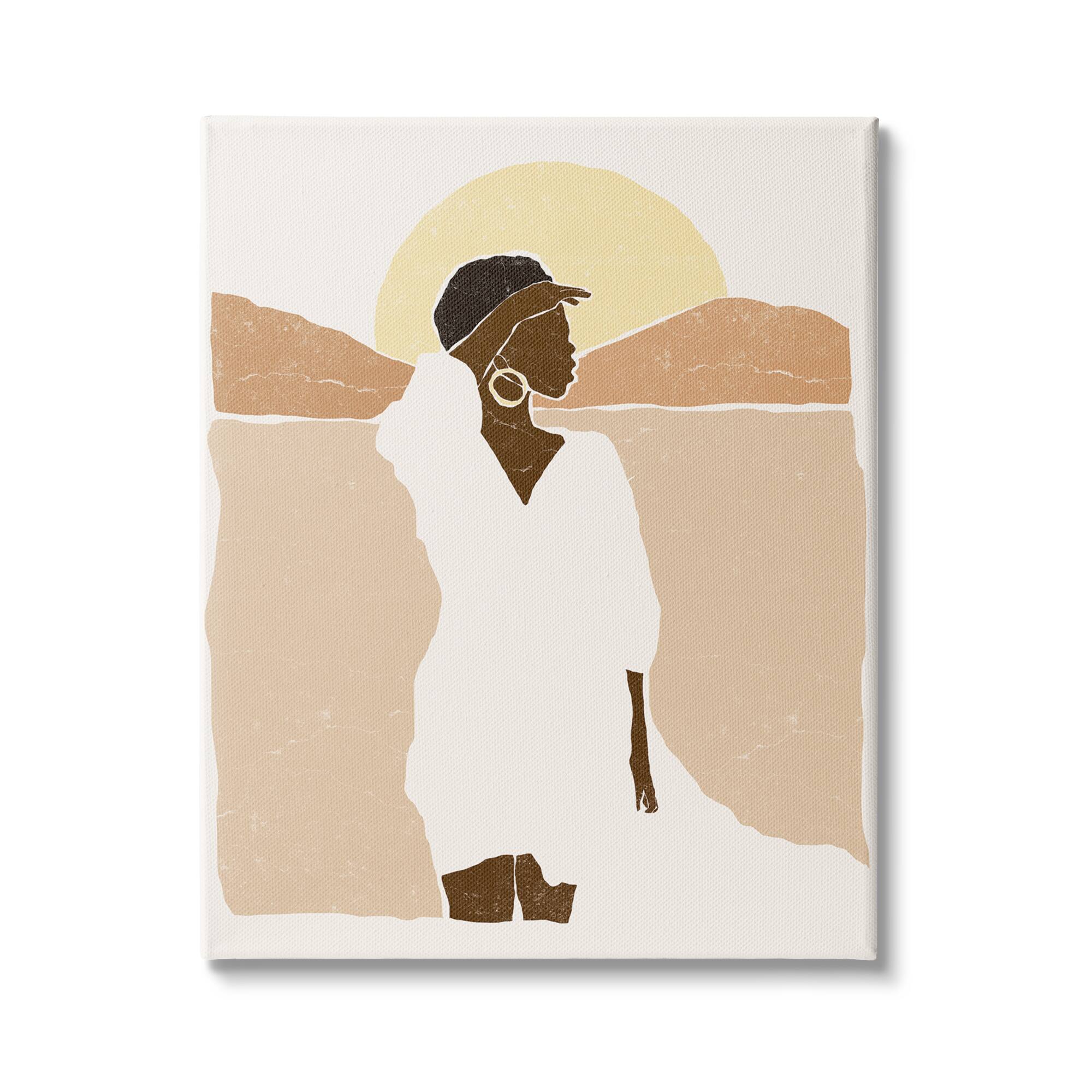 Stupell Industries Woman Gazing Across Canyon Desert Sunrise Landscape Canvas Wall Art
