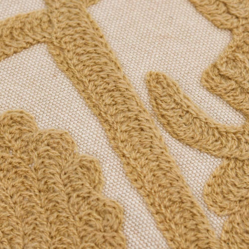 Hello Honey® Natural & Beige Embroidery Cotton Pillow