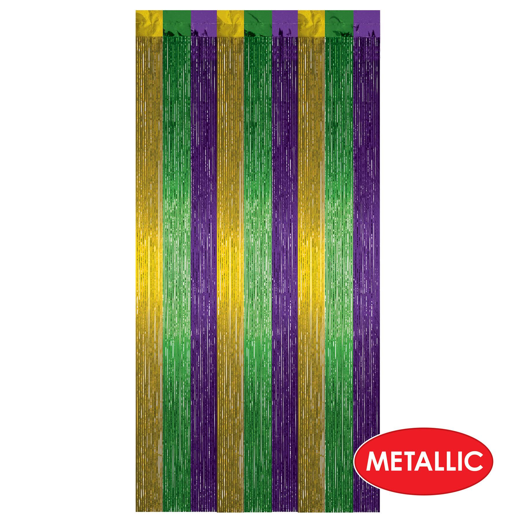 Beistle 8ft. x 3ft. Mardi Gras 1-Ply Gleam 'N Curtain