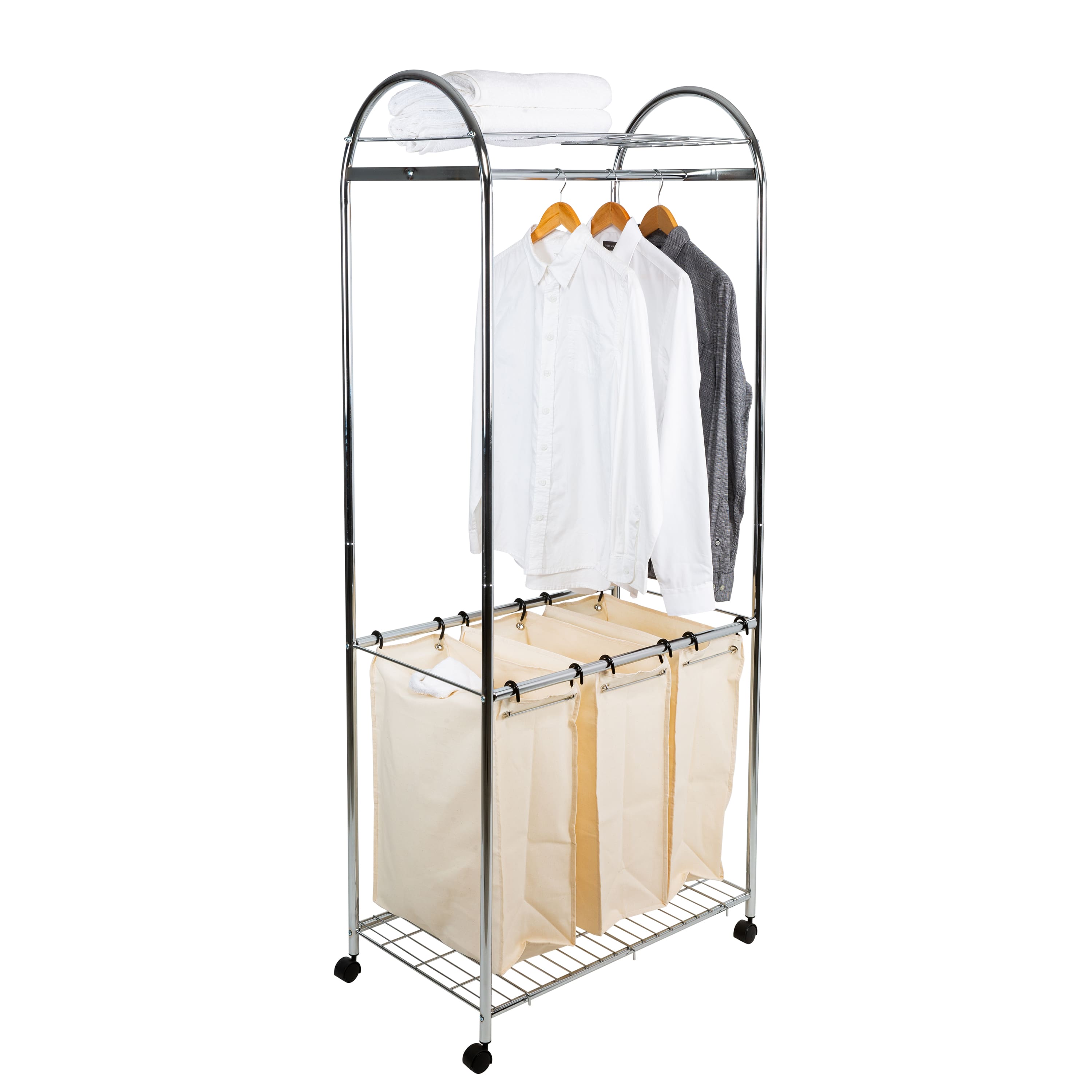 Organize It All Laundry Sorter With Canvas Bags