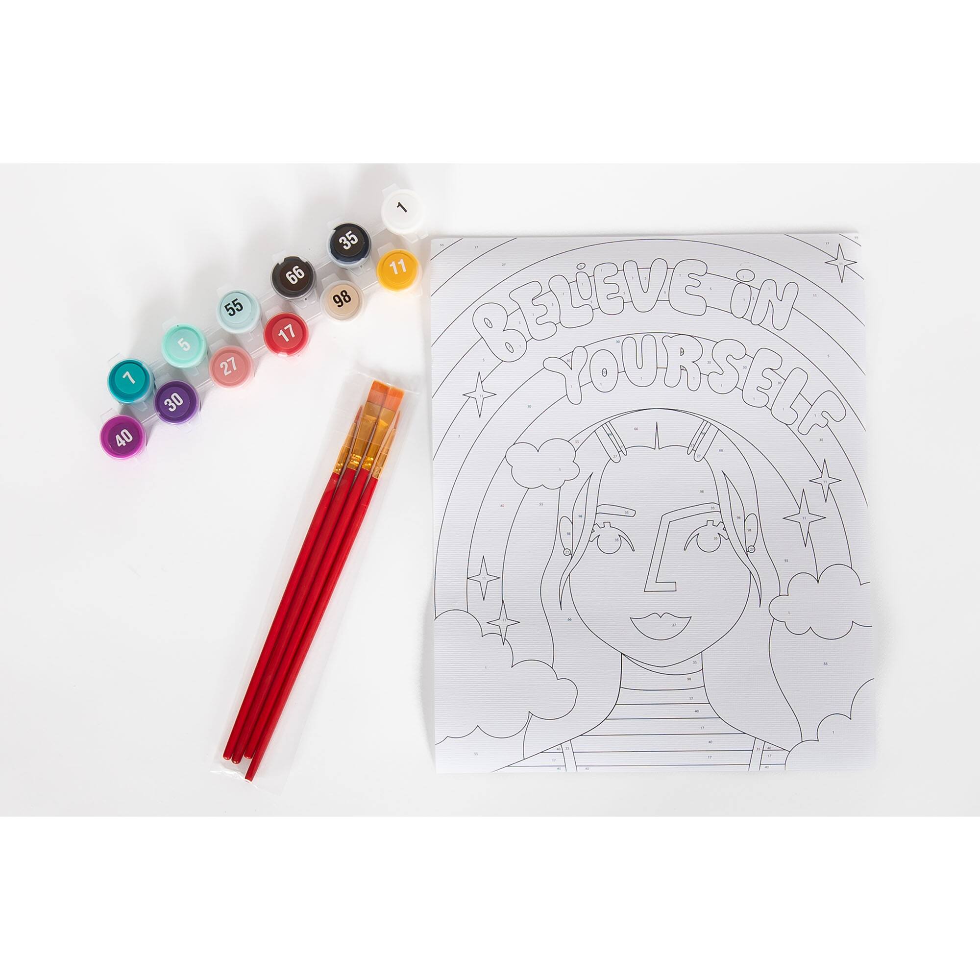 Kids Crafts Believe in Yourself Paint By Number Canvas Kit