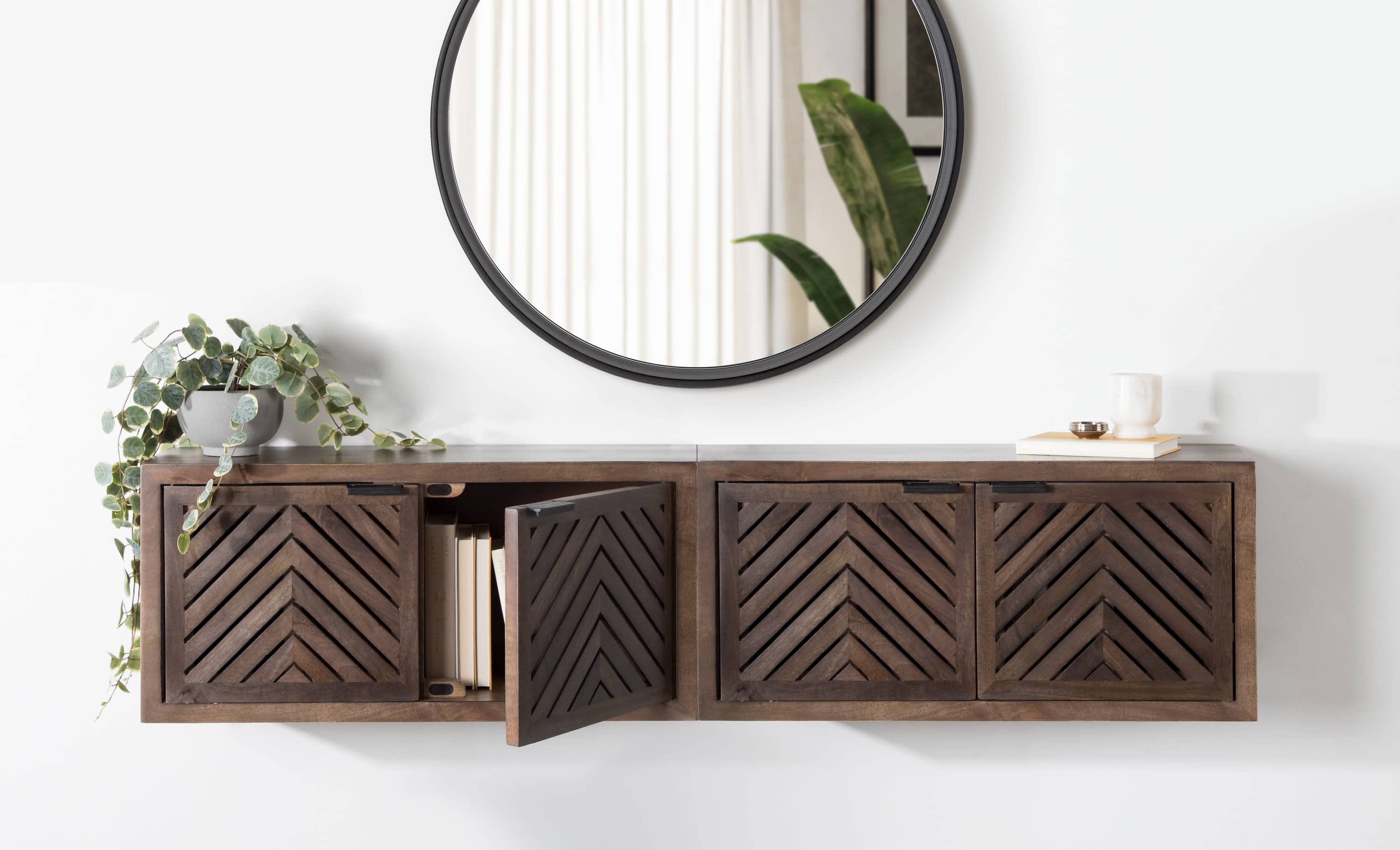 Kate and Laurel Mezzeta Decorative Wood Wall Cabinet