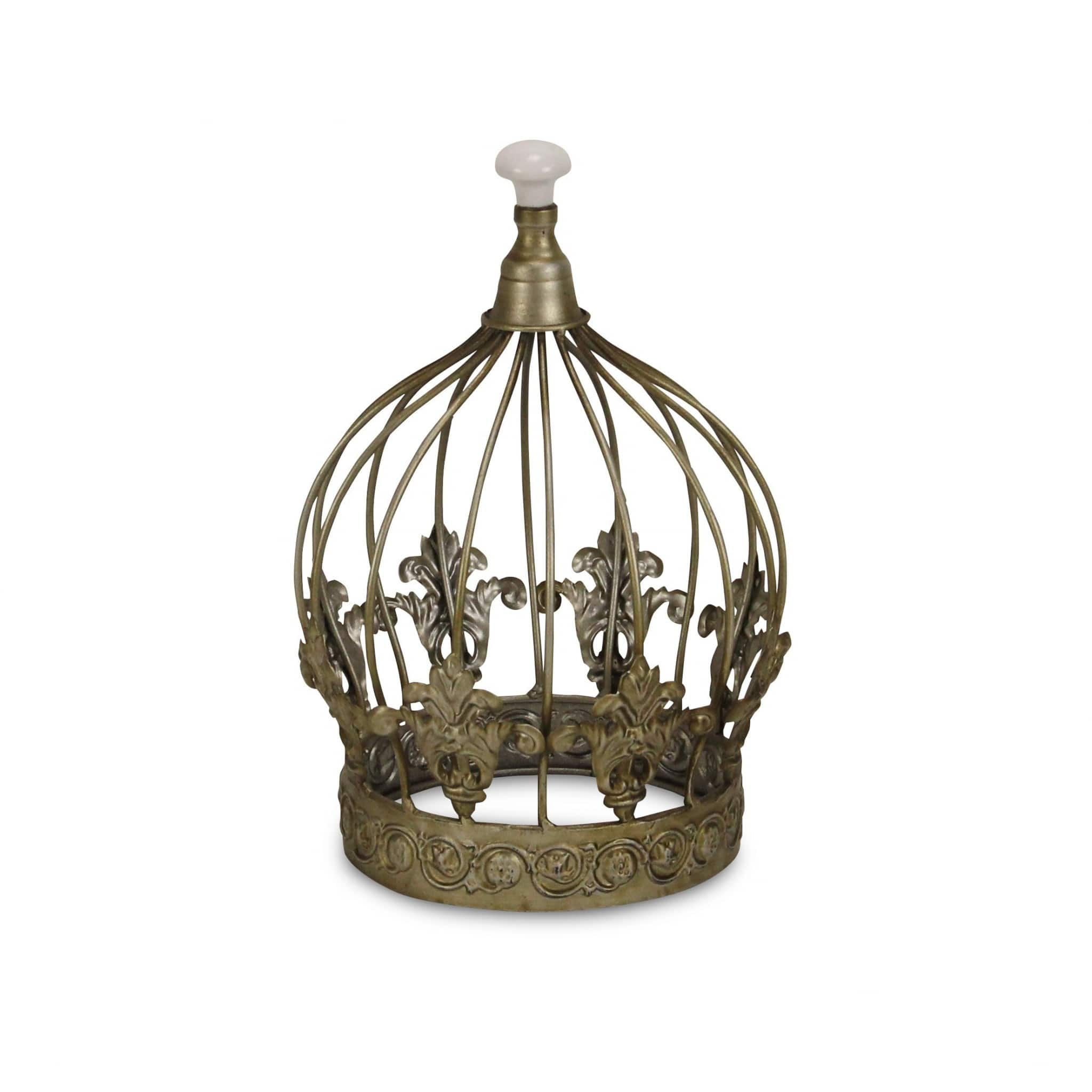 HomeRoots 10" Bronze Metal Hand Painted Decorative Crown Tabletop Sculpture