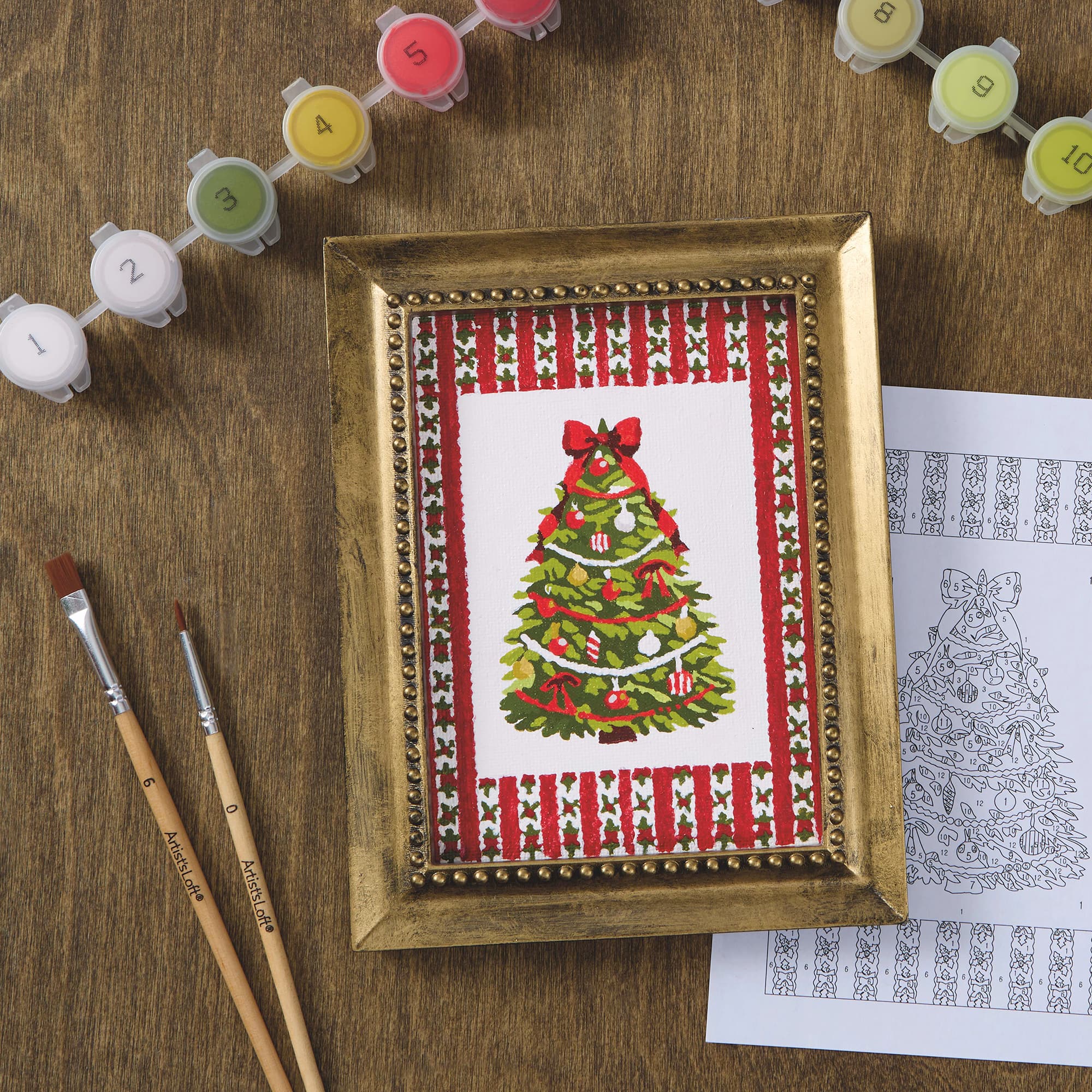 Michaels, Christmas Tree Paint-by-Number Framed Mini Kit by Artist's Loft® – Category: Paint by Number