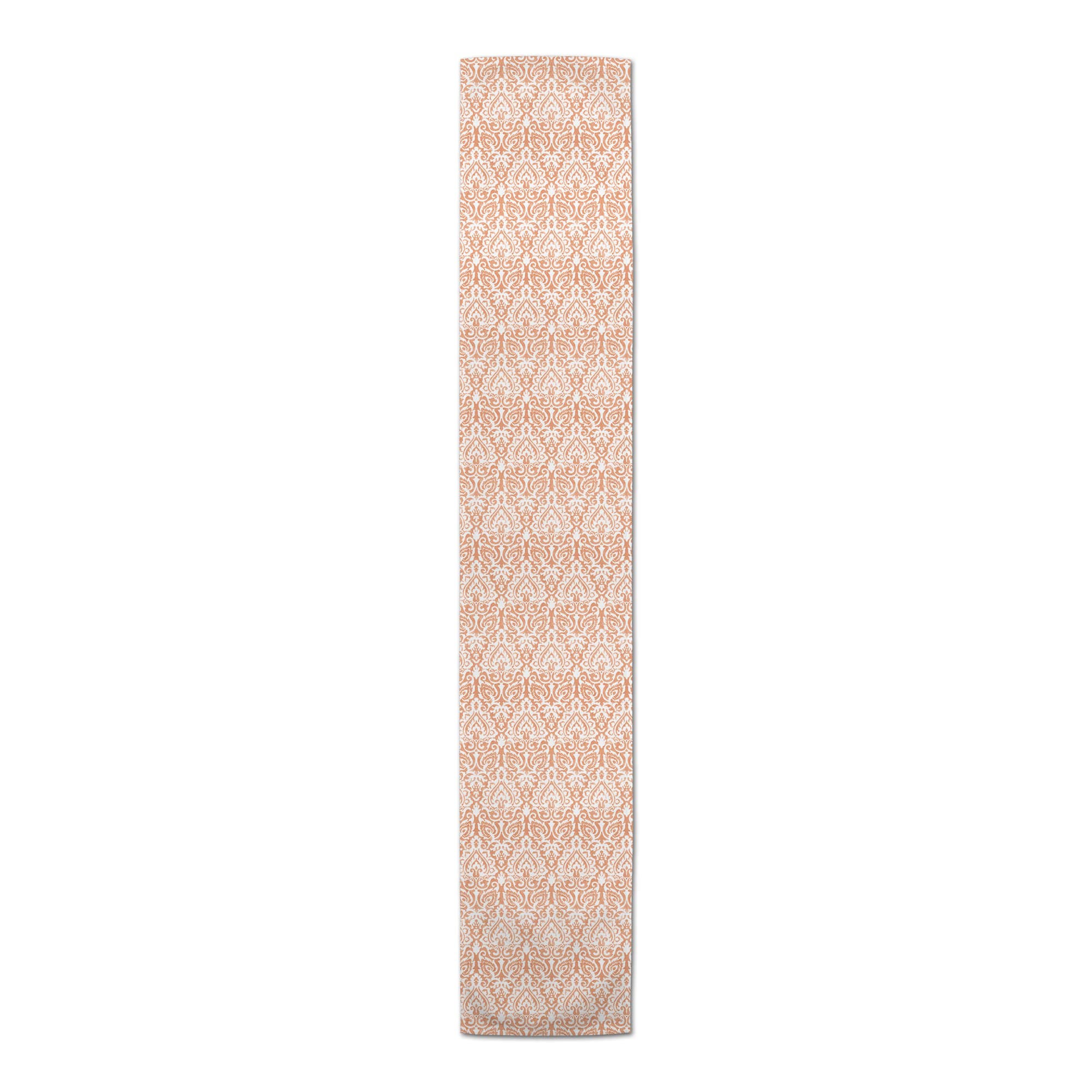 72" Orange Damask Poly Twill Table Runner