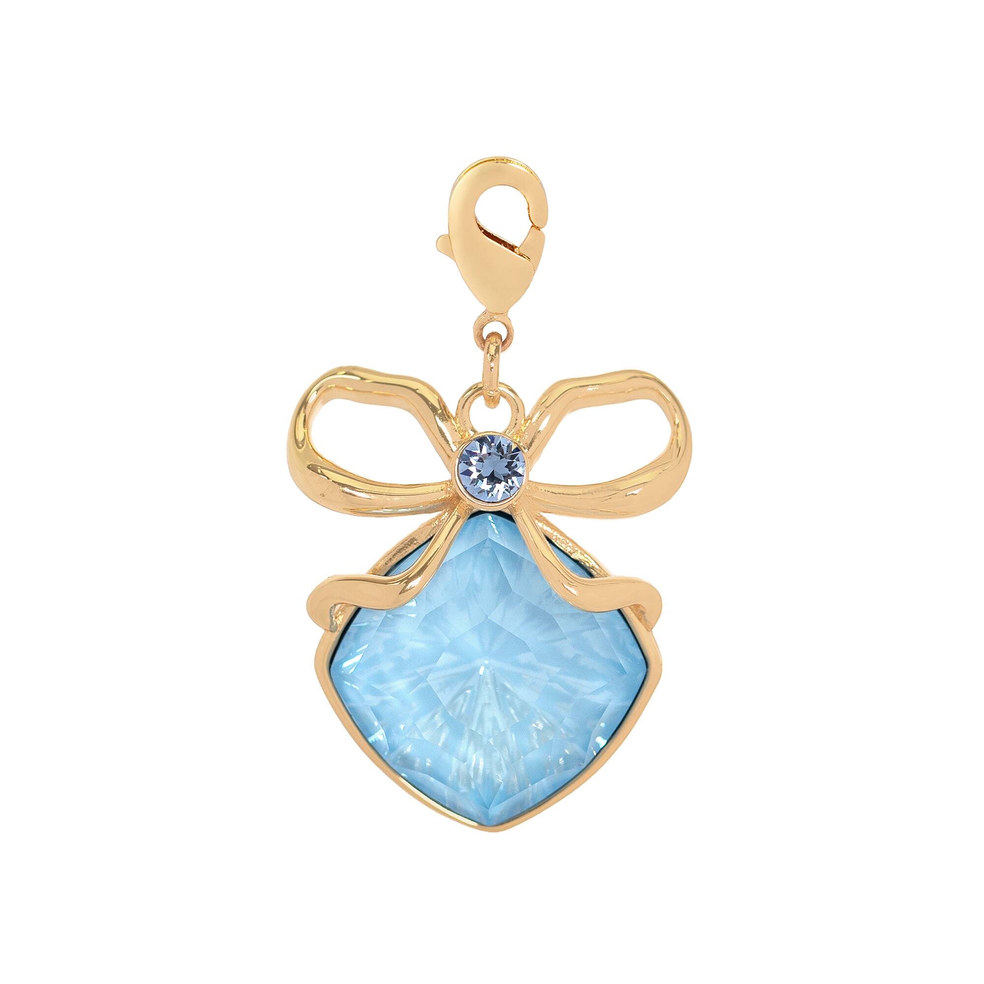 Blue Gem with Bow Austrian Crystal Charm by Bead Landing™