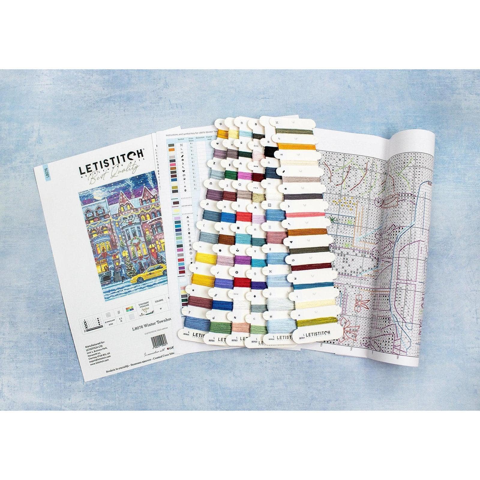 LetiStitch Winter Townhouse Counted Cross Stitch Kit