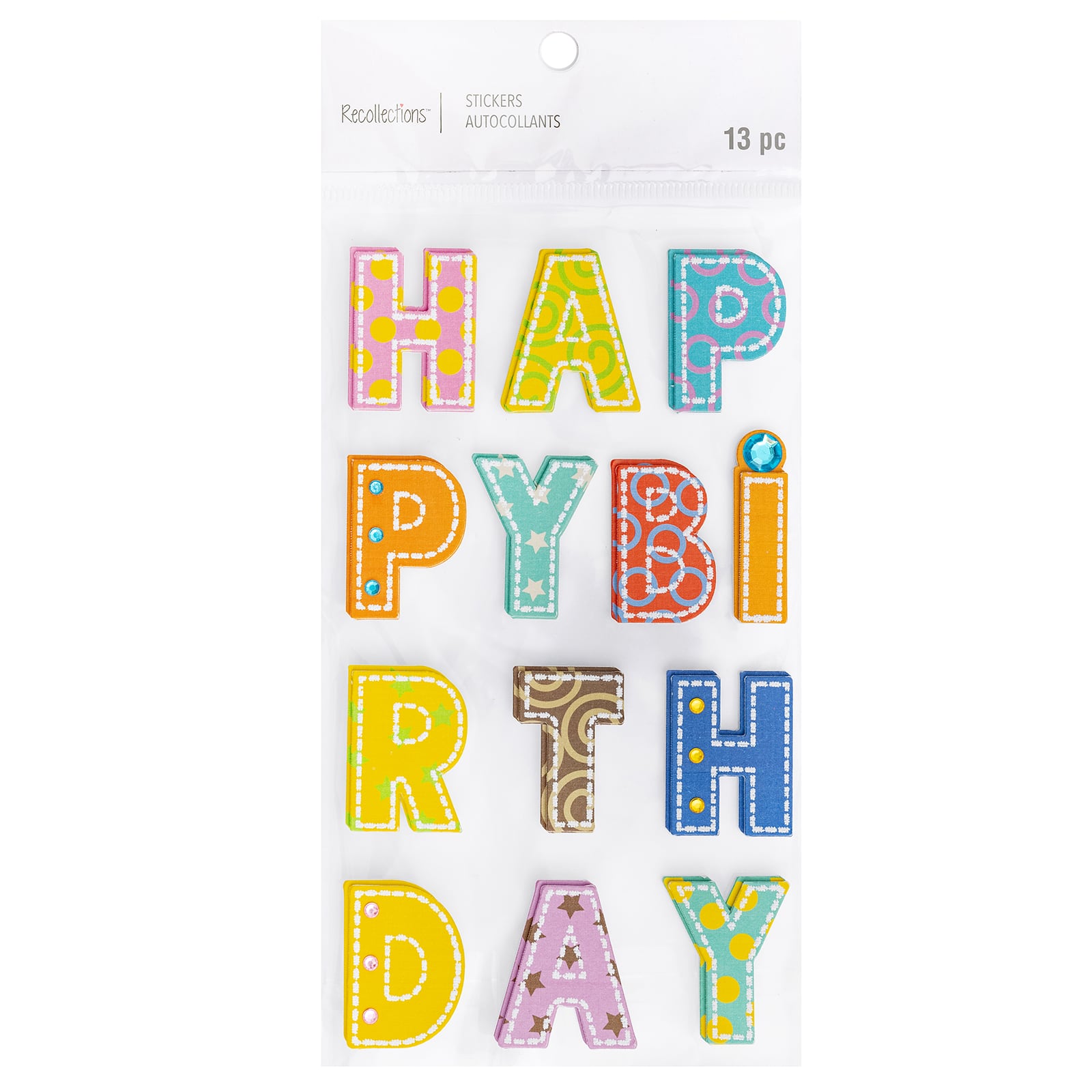 12 Pack: Birthday Letters Stickers by Recollections™