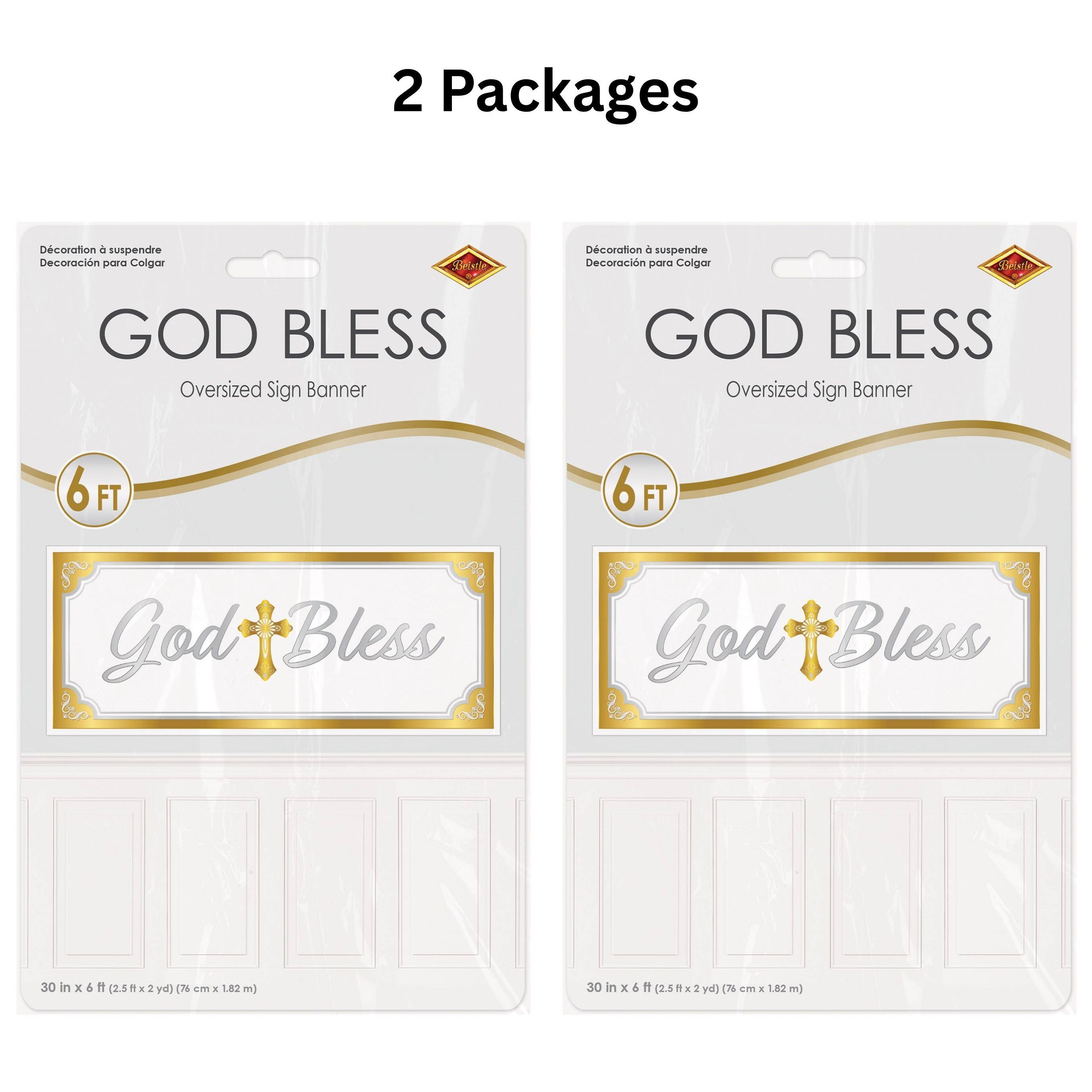 Beistle 30" x 6ft. God Bless Oversized Sign Banners, 2ct.