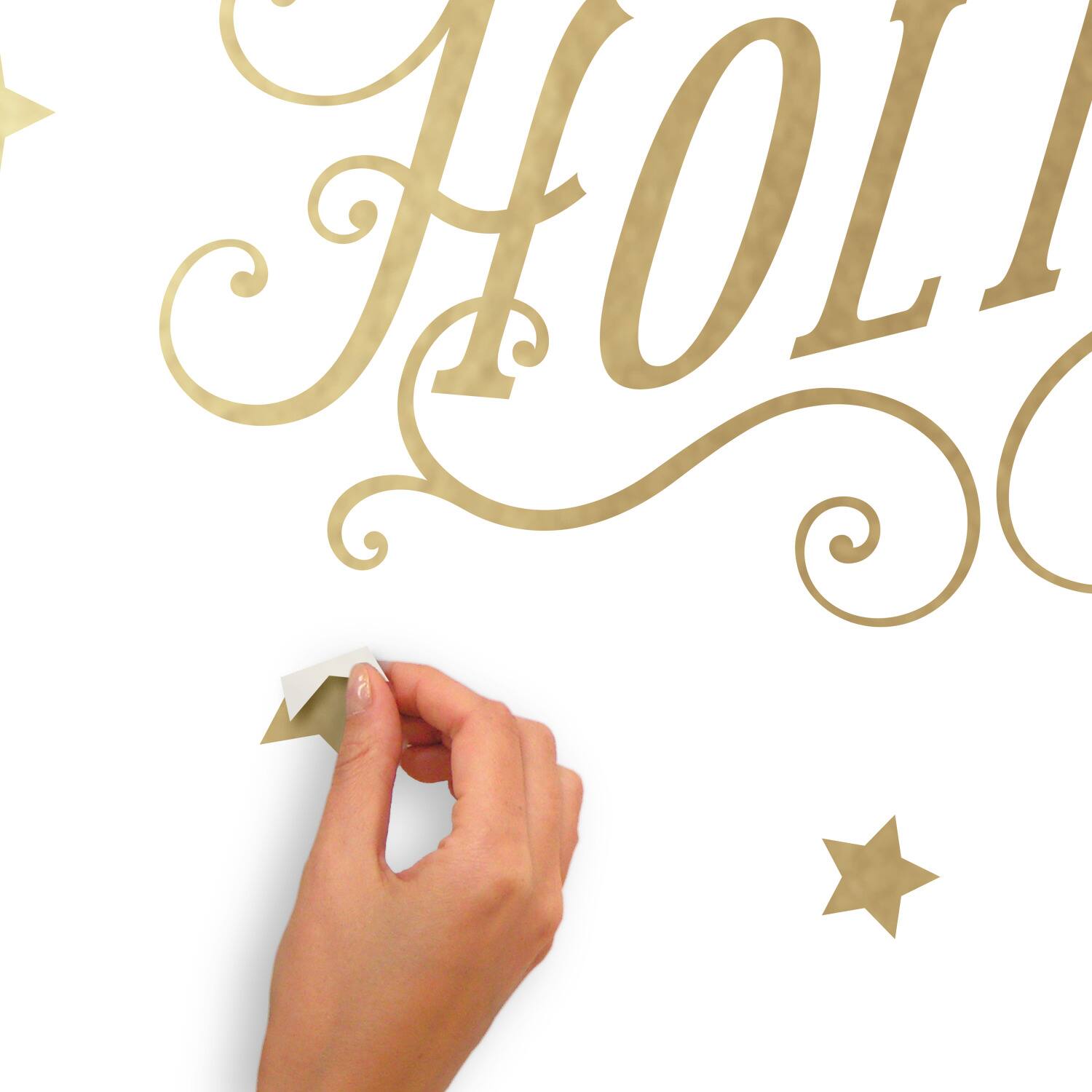 RoomMates Happy Holidays Peel & Stick Wall Decals with Metallic Ink