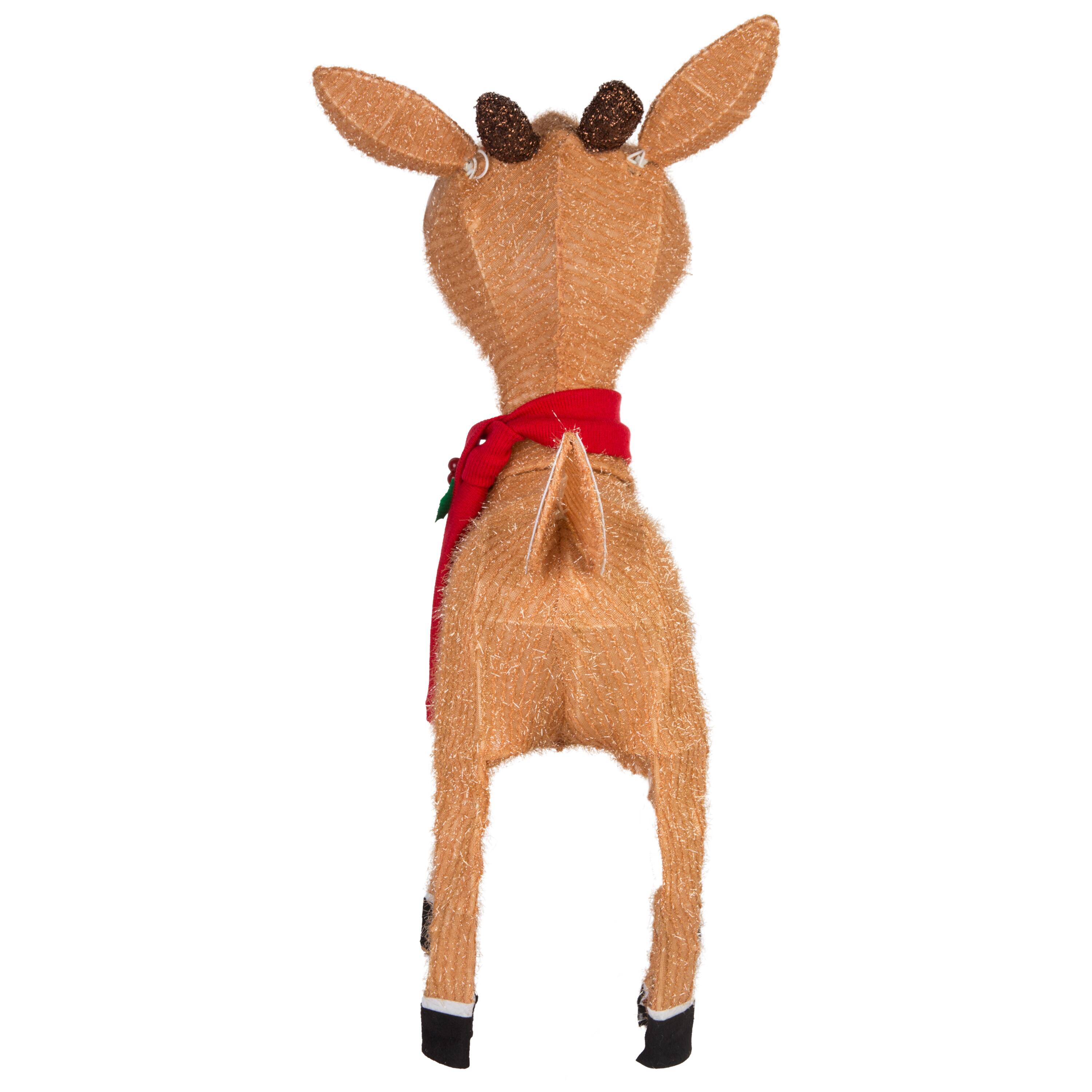 28" Rudolph the Red-Nosed Reindeer Lighted 3D Tinsel Sculpture