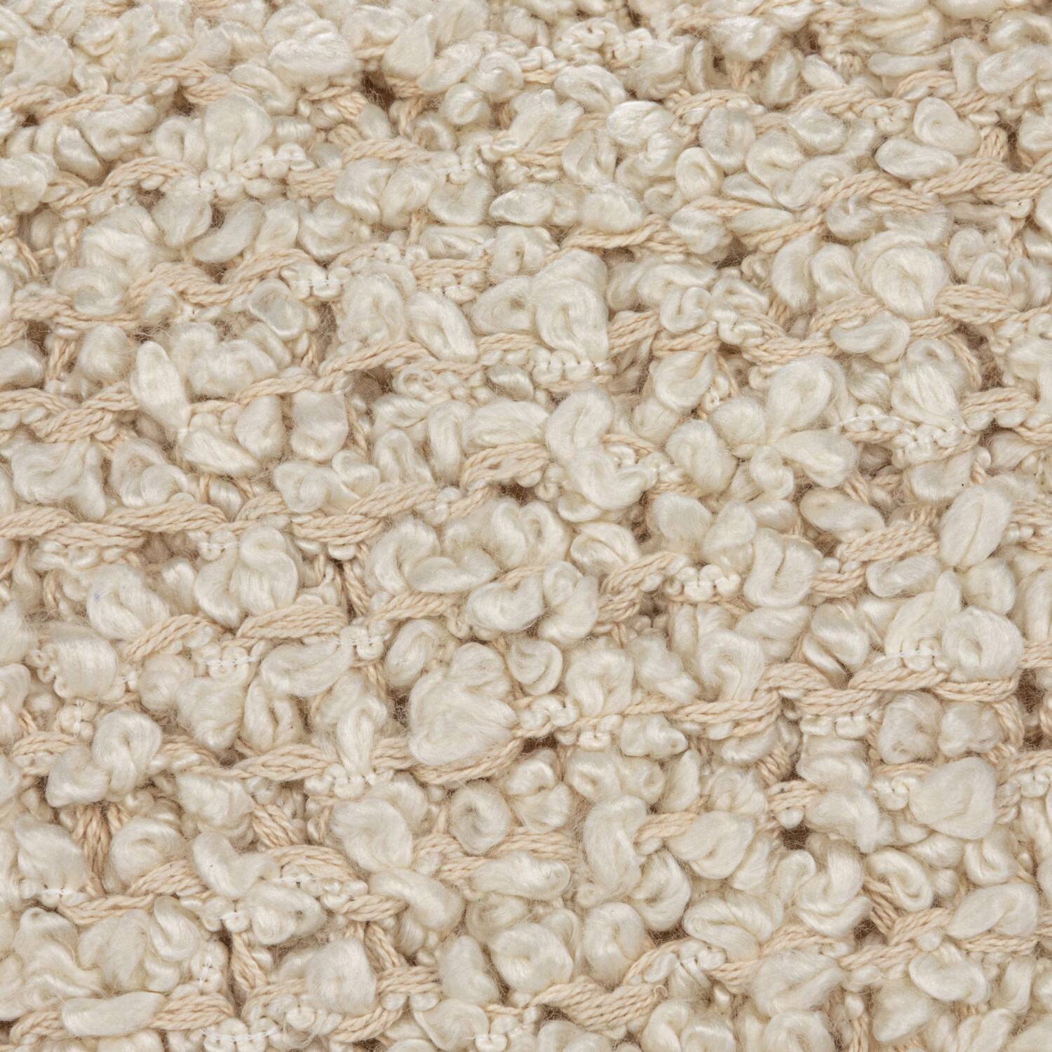 Hello Honey® 20" Cream Woven Cotton Blend Bouclé Pillow