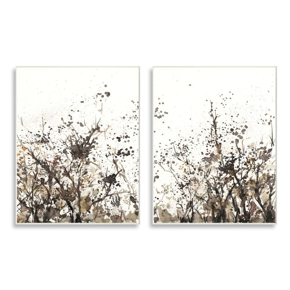 Stupell Industries Watercolor Field of Grassy Weeds Brown Tan Painting,10" x 15"