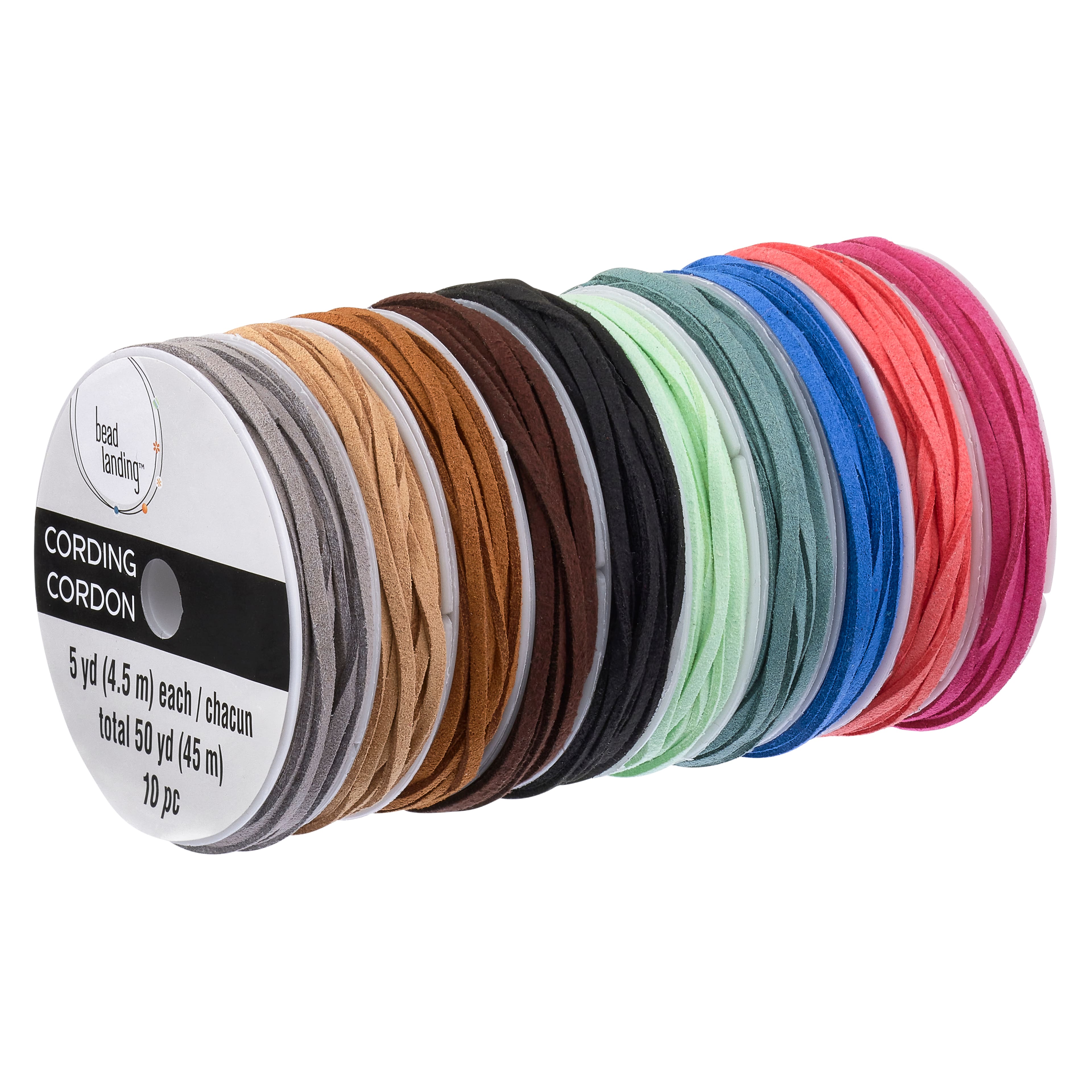 12 Packs: 10 ct. (120 total) Multicolored Faux Suede Cording By Bead Landing™