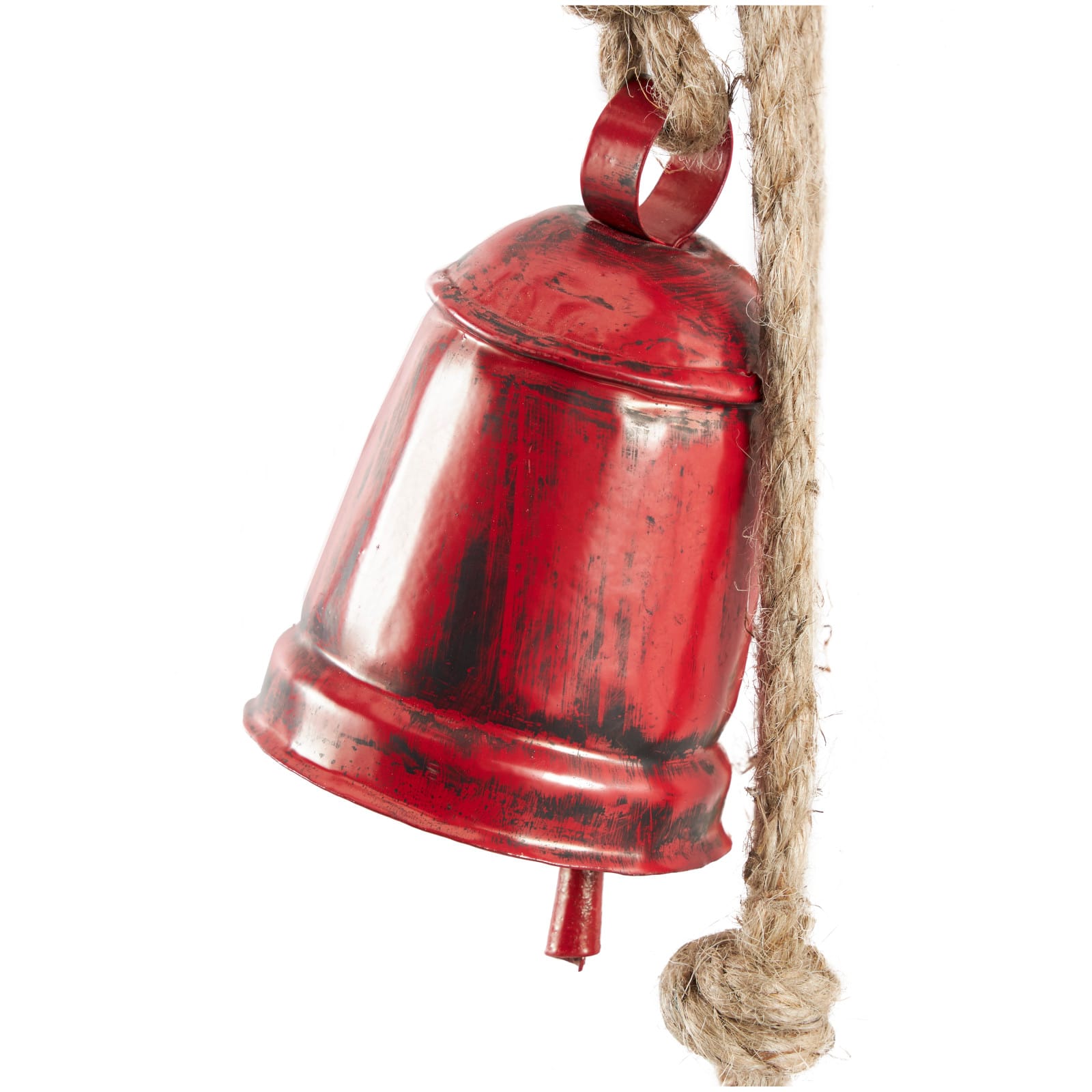 29" Metal Handmade Decorative Cow Bell with Jute Hanging Rope