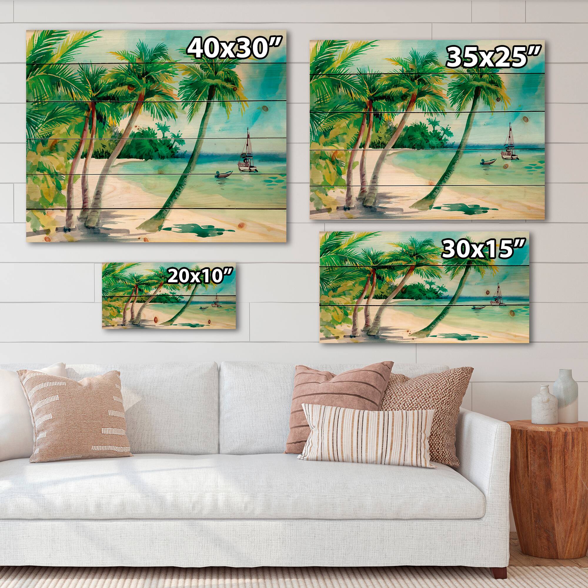 Designart - Summer Beach With Palm Trees