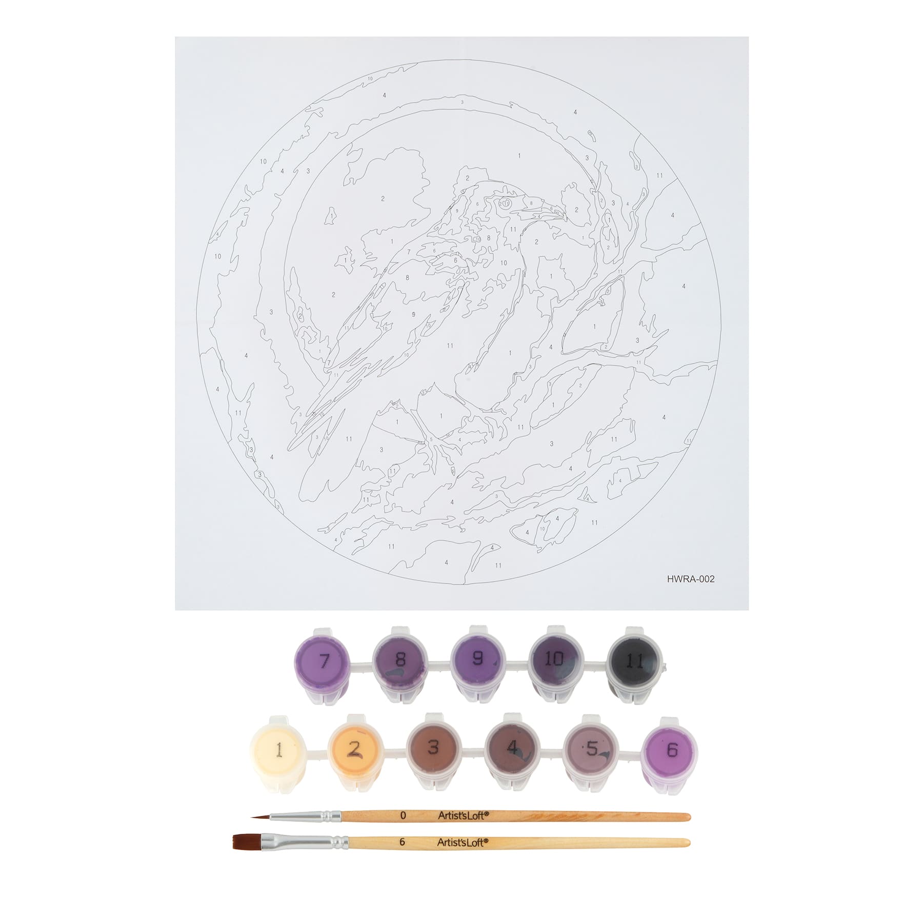 8" Raven Paint-by-Number Plywood Surface Kit by Artist's Loft®