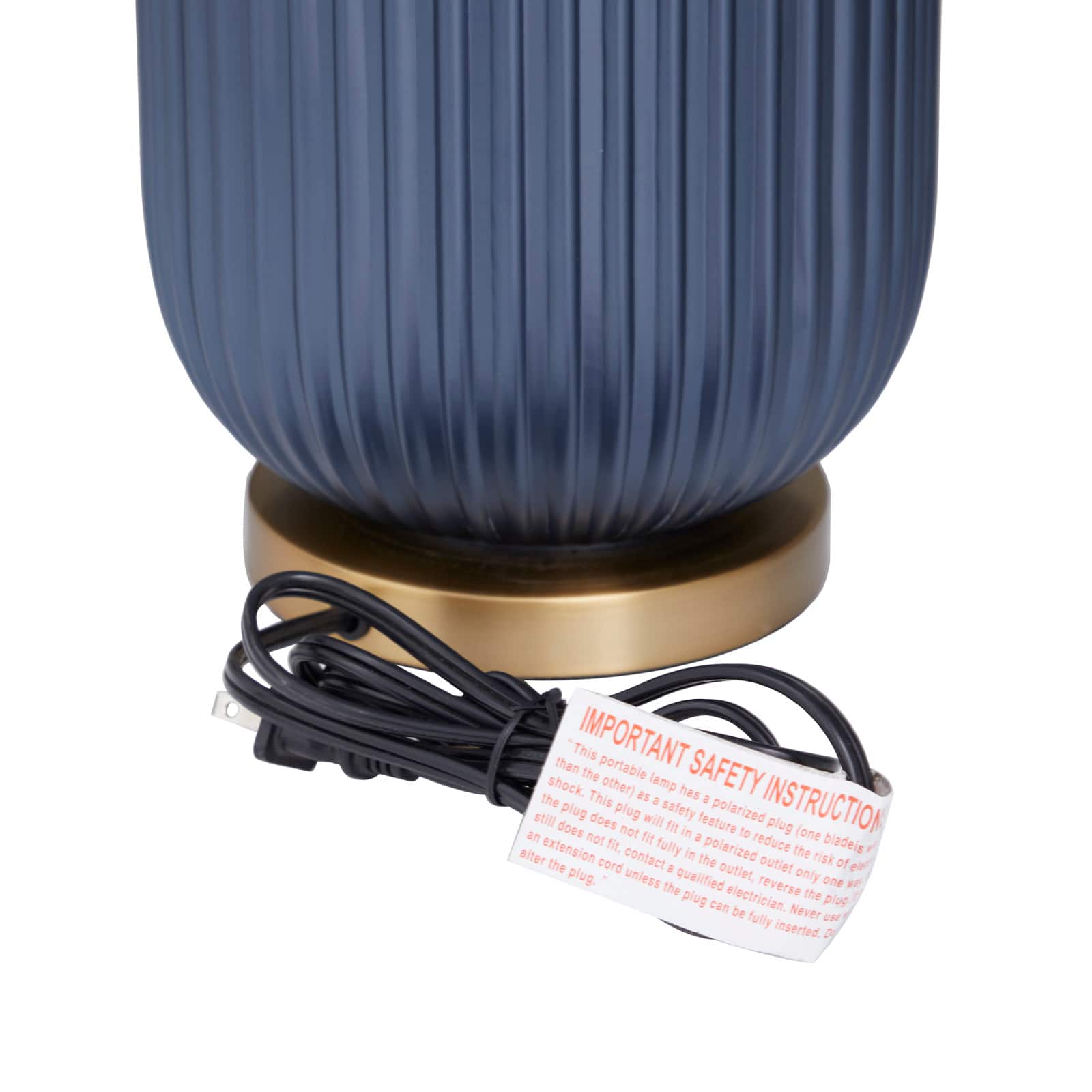 Blue Velvet Transitional Table Lamp, 26" x 16" x 16"