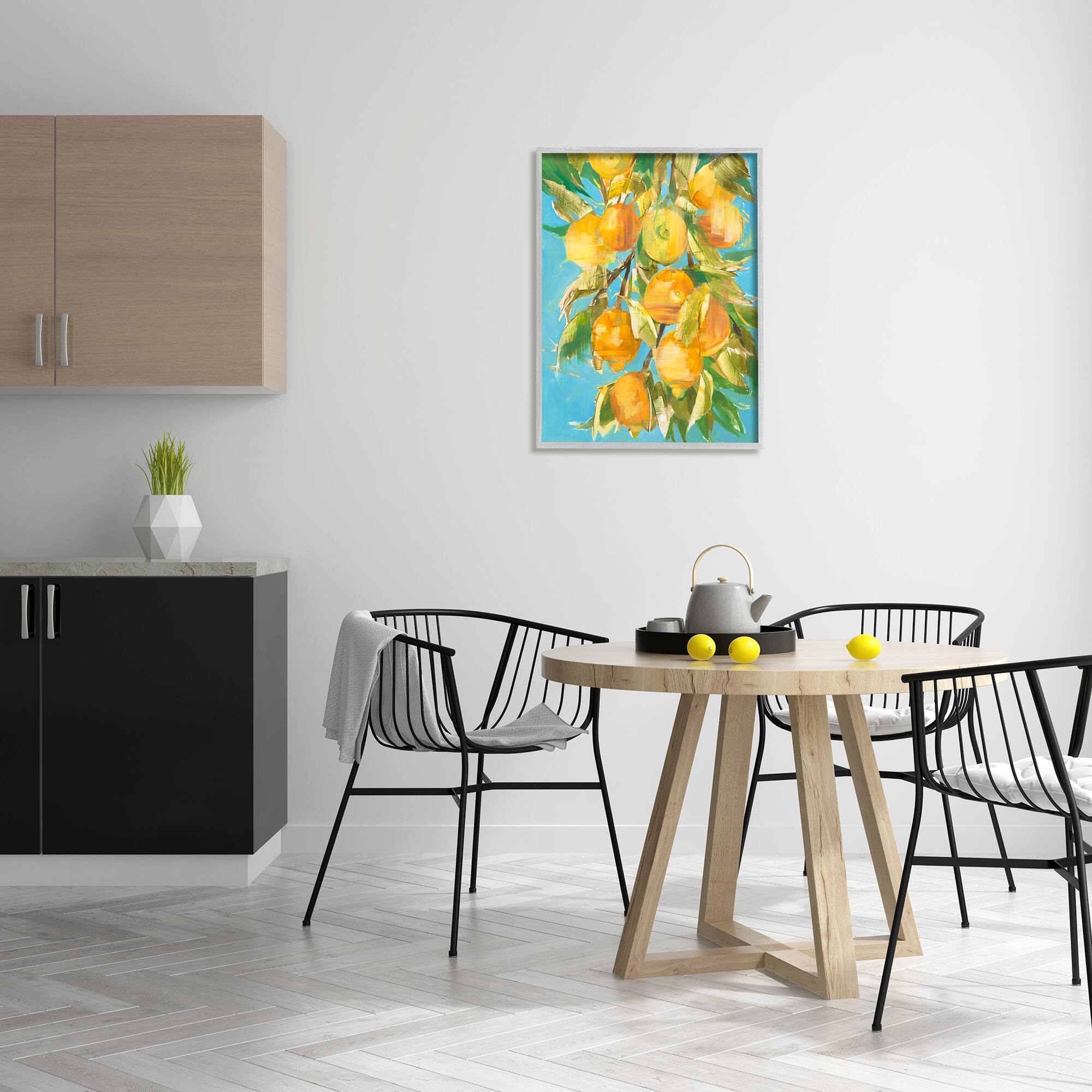 Stupell Industries Ripe Yellow Lemon Tree Distortion Wall Art in Gray Frame