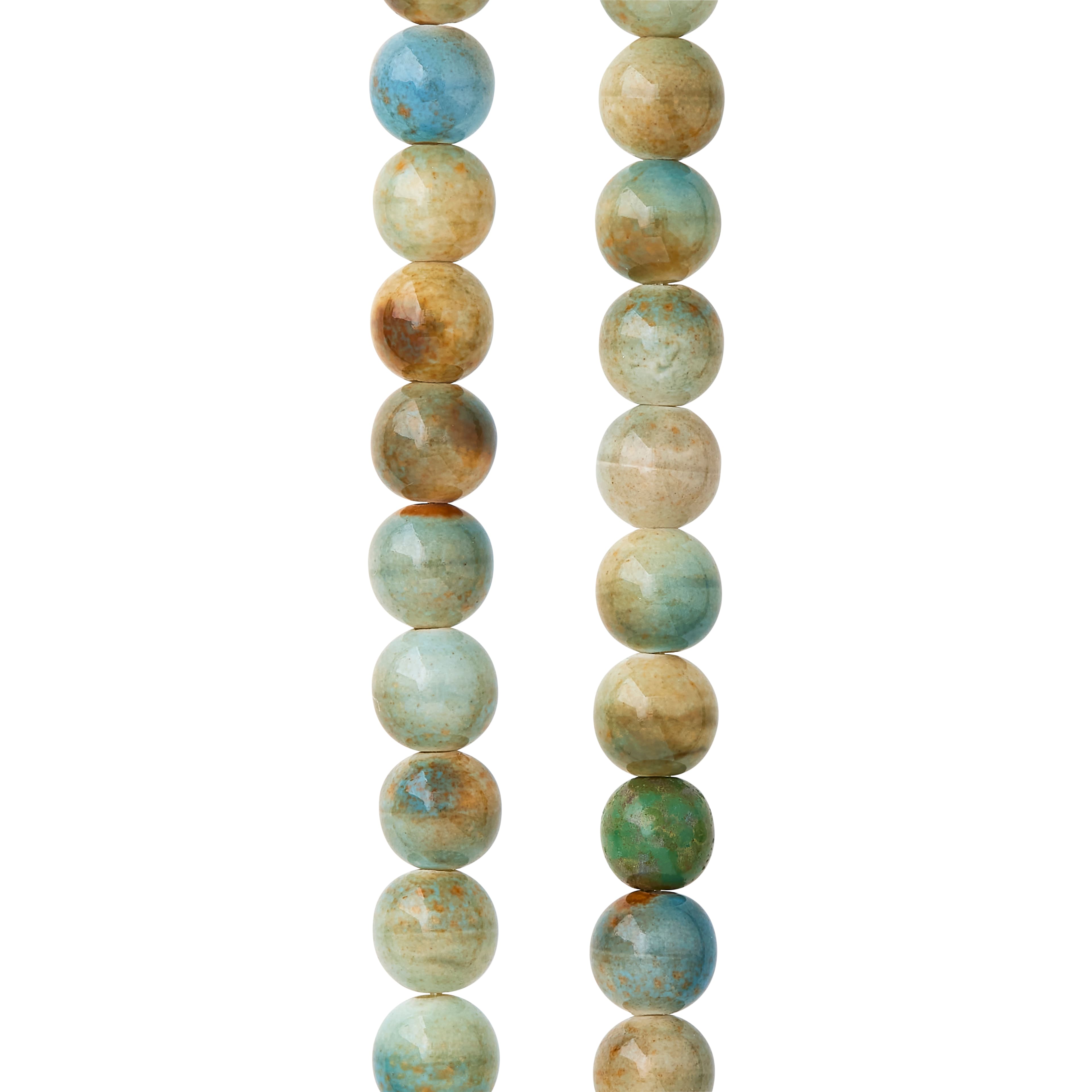 Earth Ceramic Round Beads, 8mm by Bead Landing™
