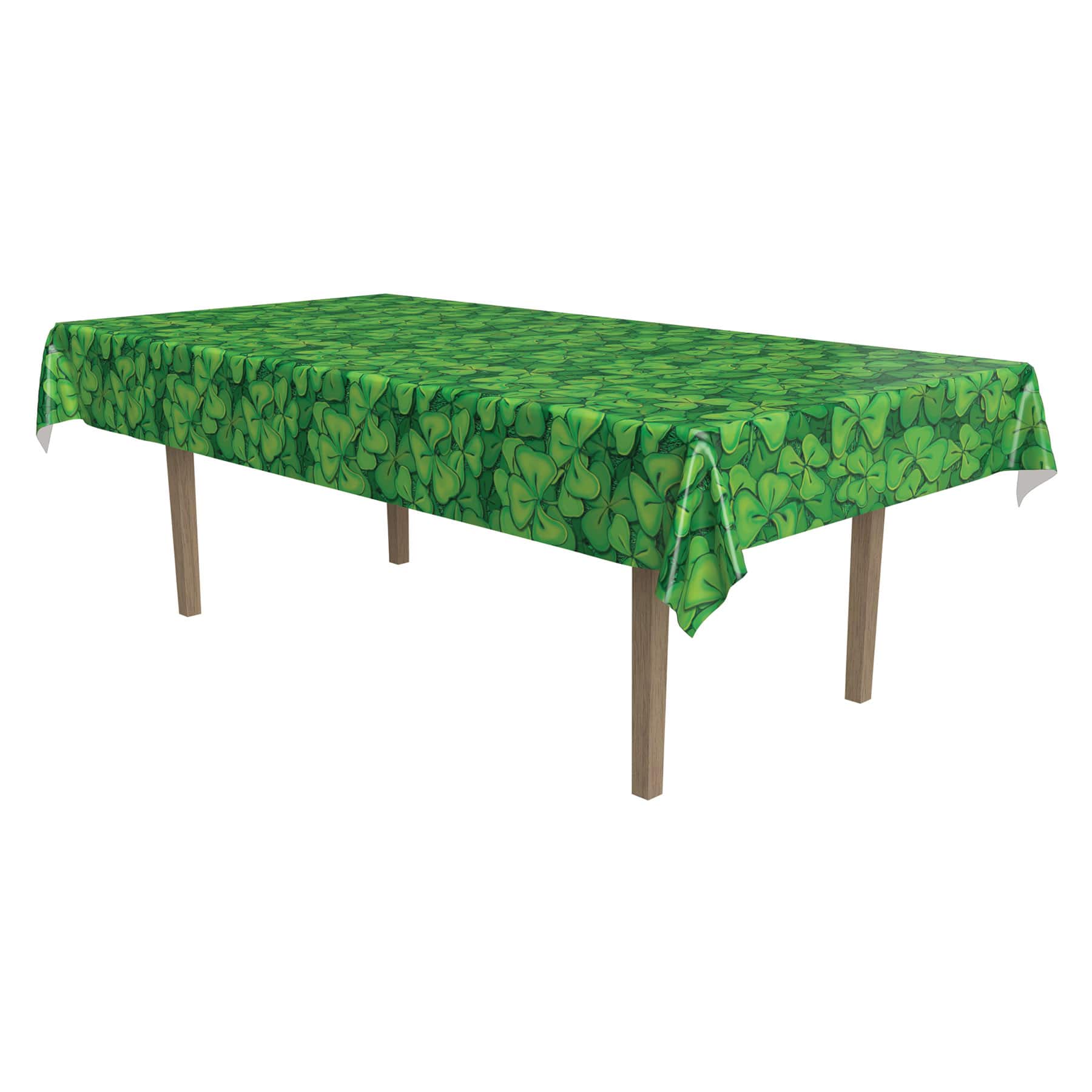 Beistle 54" x 108" Green Shamrock Plastic Table Cover | Michaels®