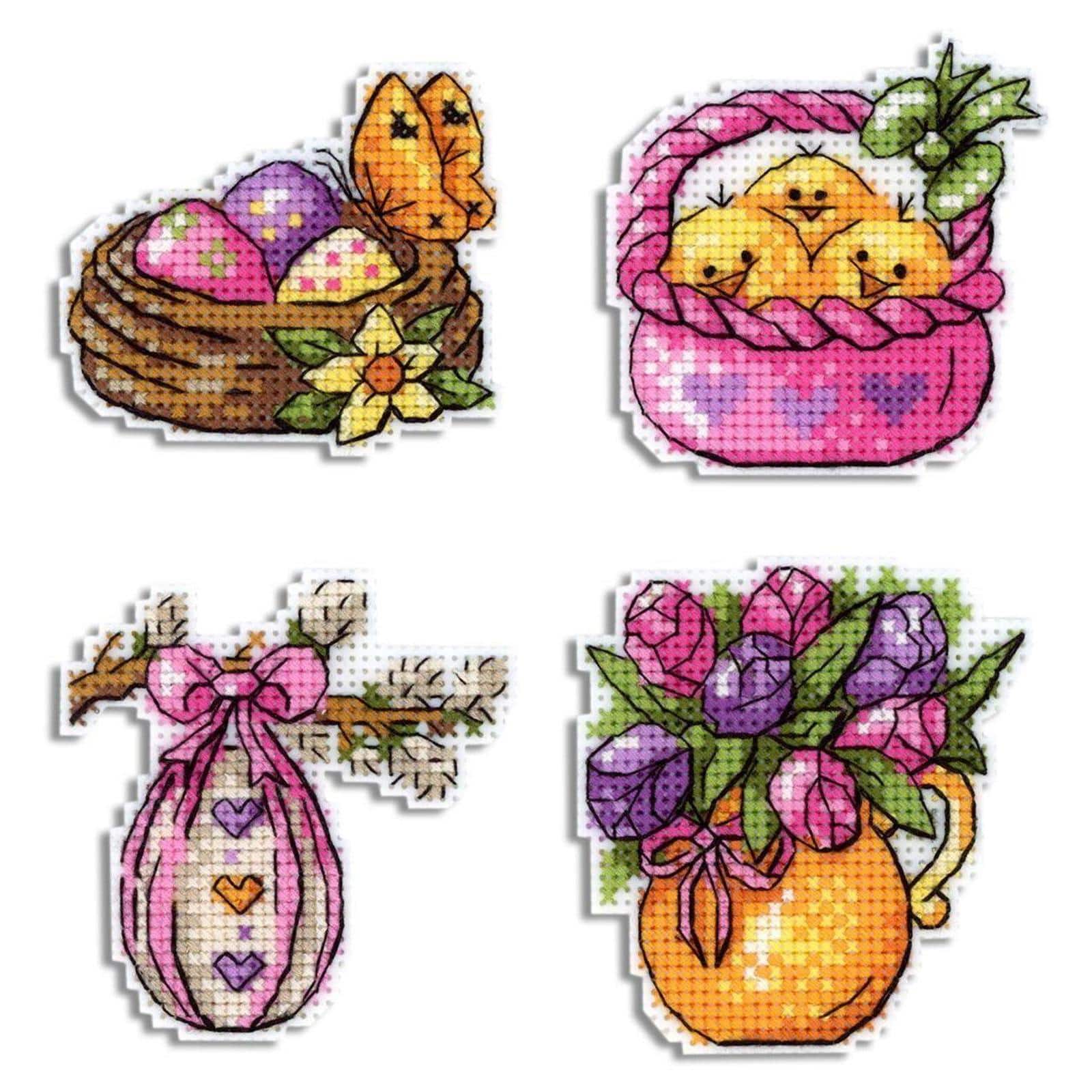 MP Studia Chickens & Willow Plastic Canvas Counted Cross Stitch Kit