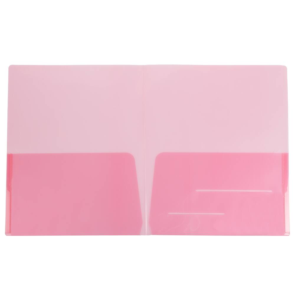JAM Paper Plastic Lightweight 2-Pocket Presentation Folders, 6ct.