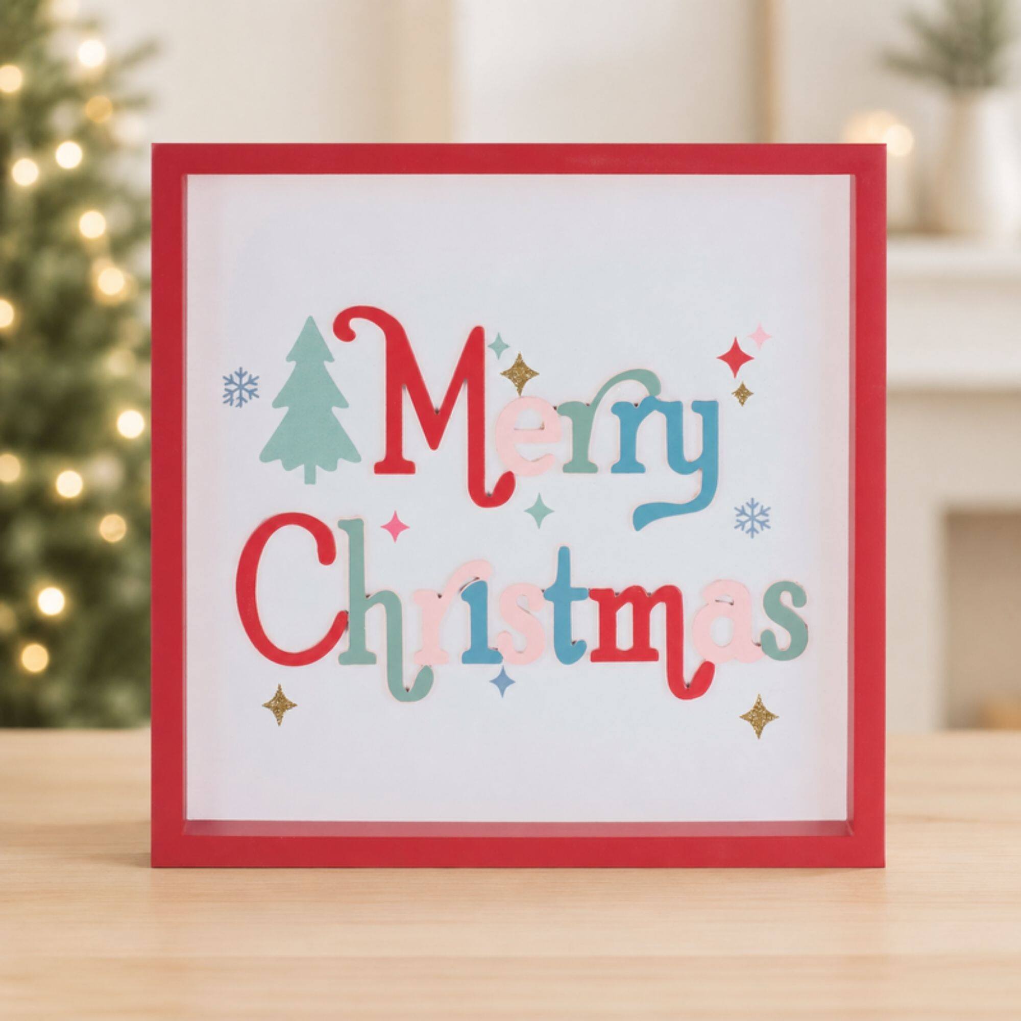 Melrose 8" Merry Christmas Square Block Sign